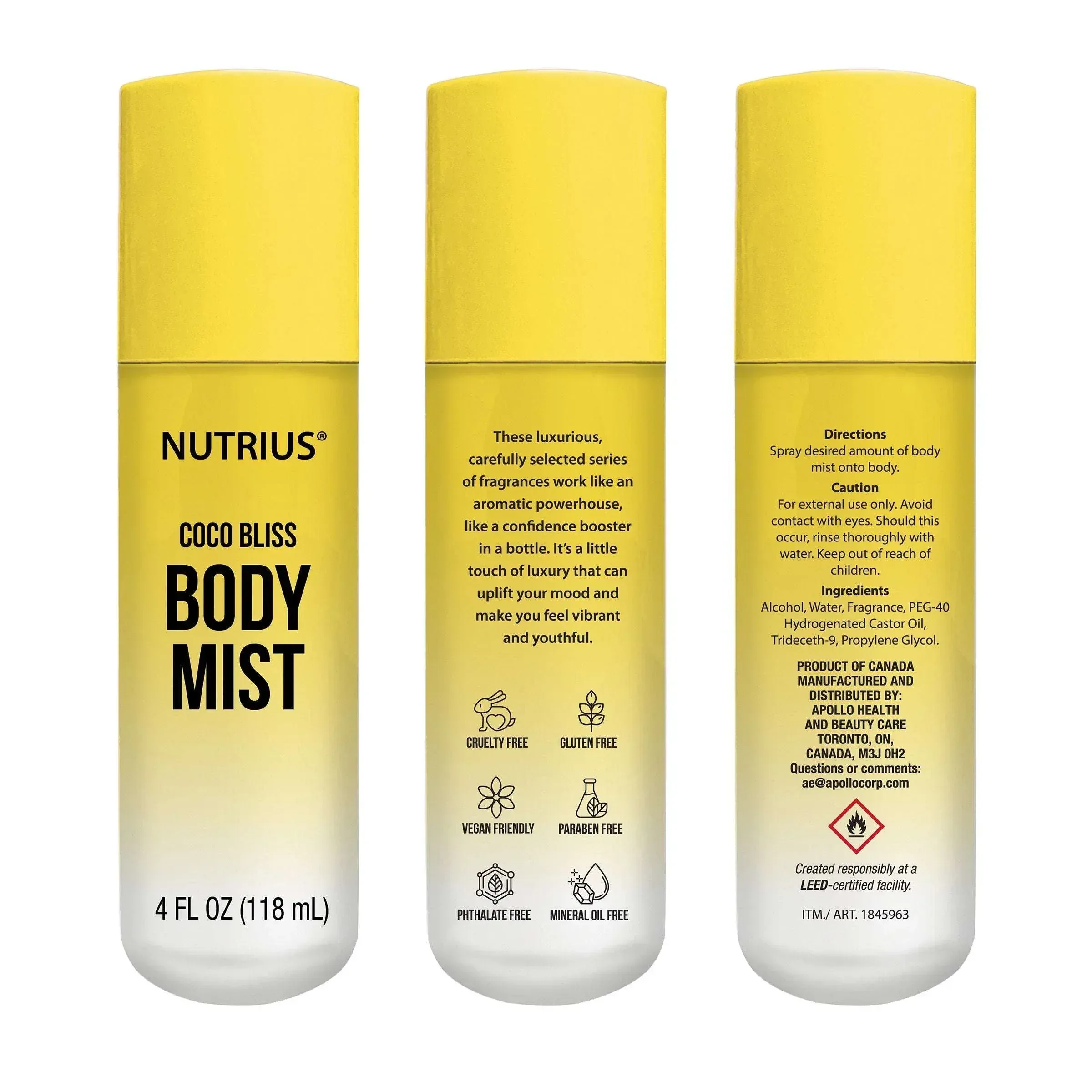 Nutrius Body Mist, 4 fl oz, 3-pack - Image 3