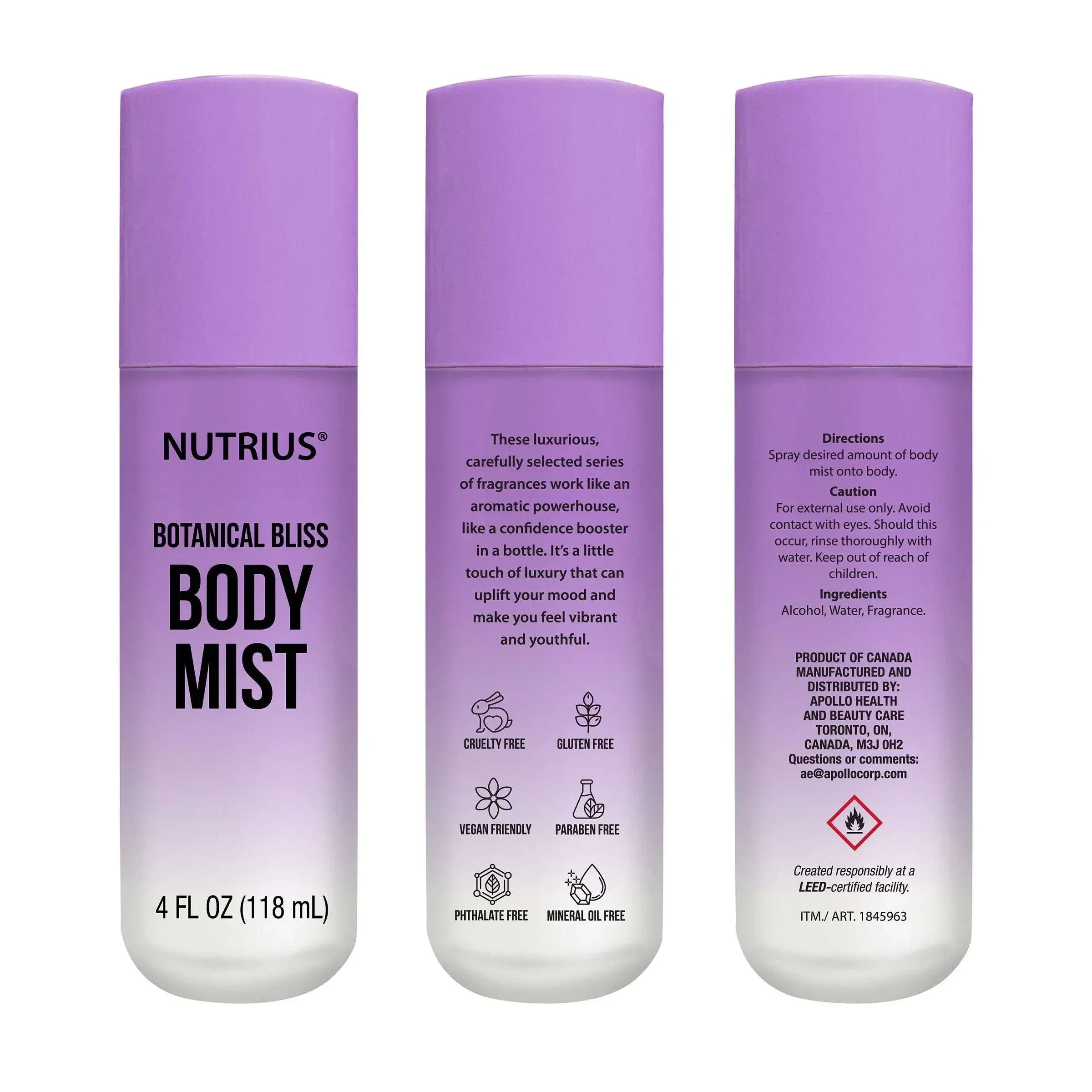 Nutrius Body Mist, 4 fl oz, 3-pack - Image 4