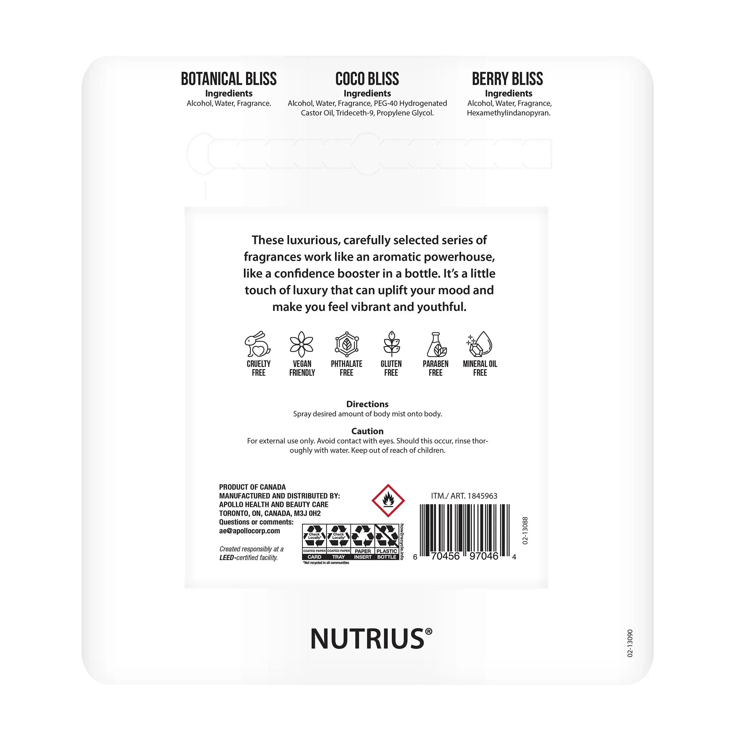 Nutrius Body Mist, 4 fl oz, 3-pack - Image 5