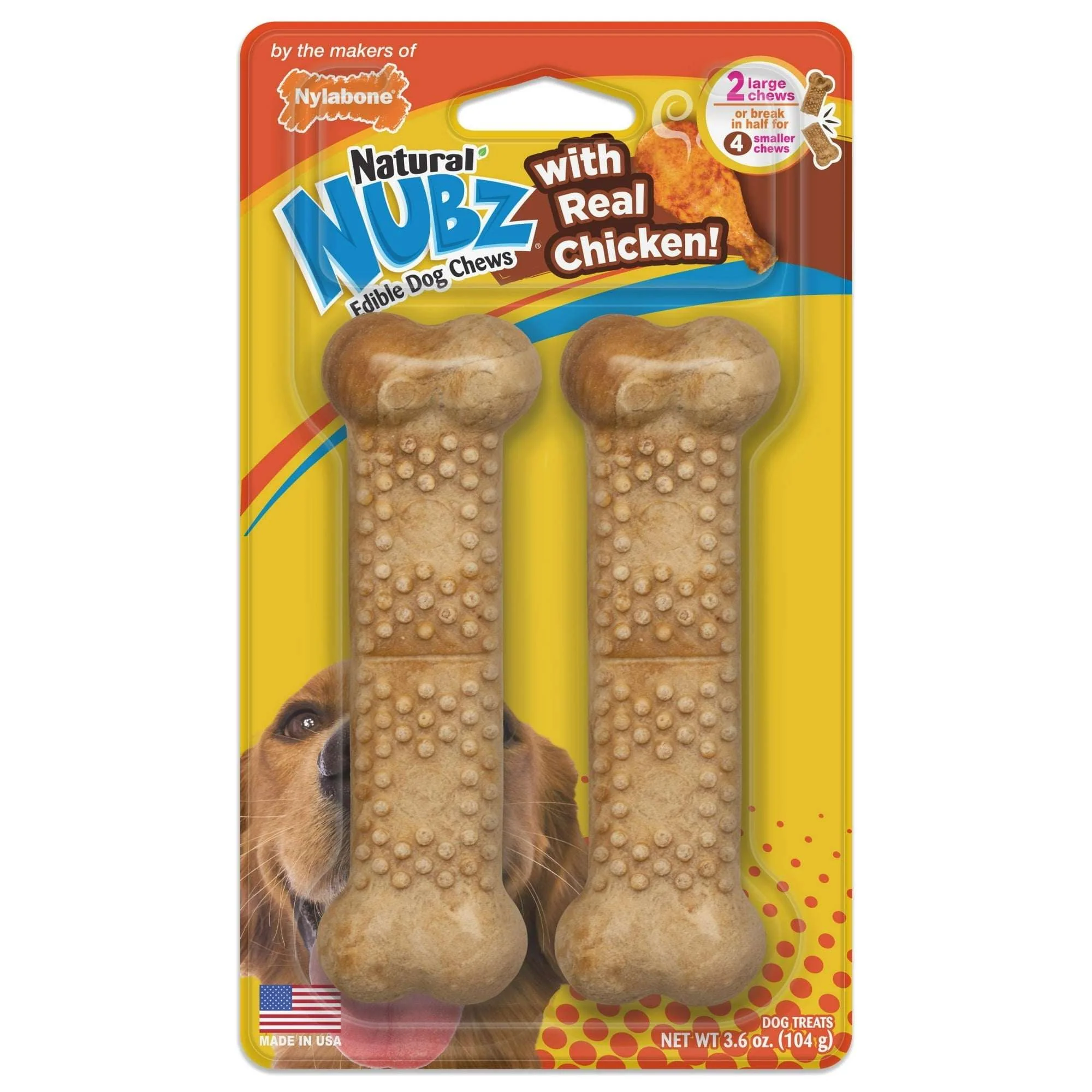 Nylabone Natural Nubz Edible Dog Dry Chew Treat, Chicken Flavor, Small - Image 7
