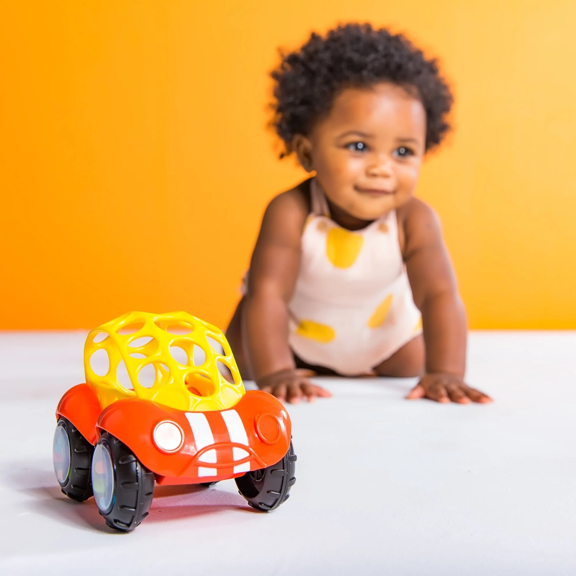 Oball Easy Grasp Rattle & Roll BPA-Free Push Car Infant Crawling Toy, 1 Pack, Red, Unisex - Image 5
