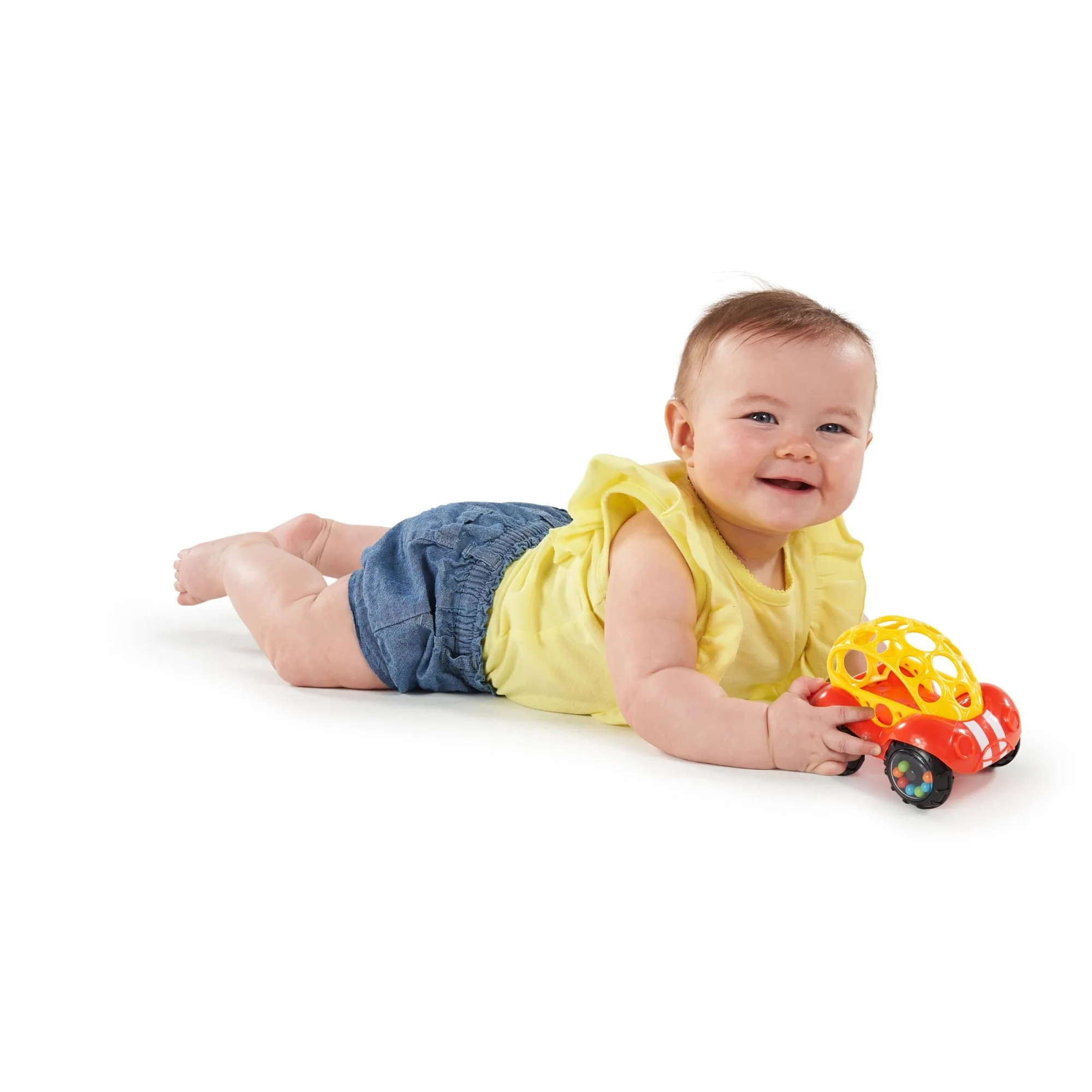 Oball Easy Grasp Rattle & Roll BPA-Free Push Car Infant Crawling Toy, 1 Pack, Red, Unisex - Image 8