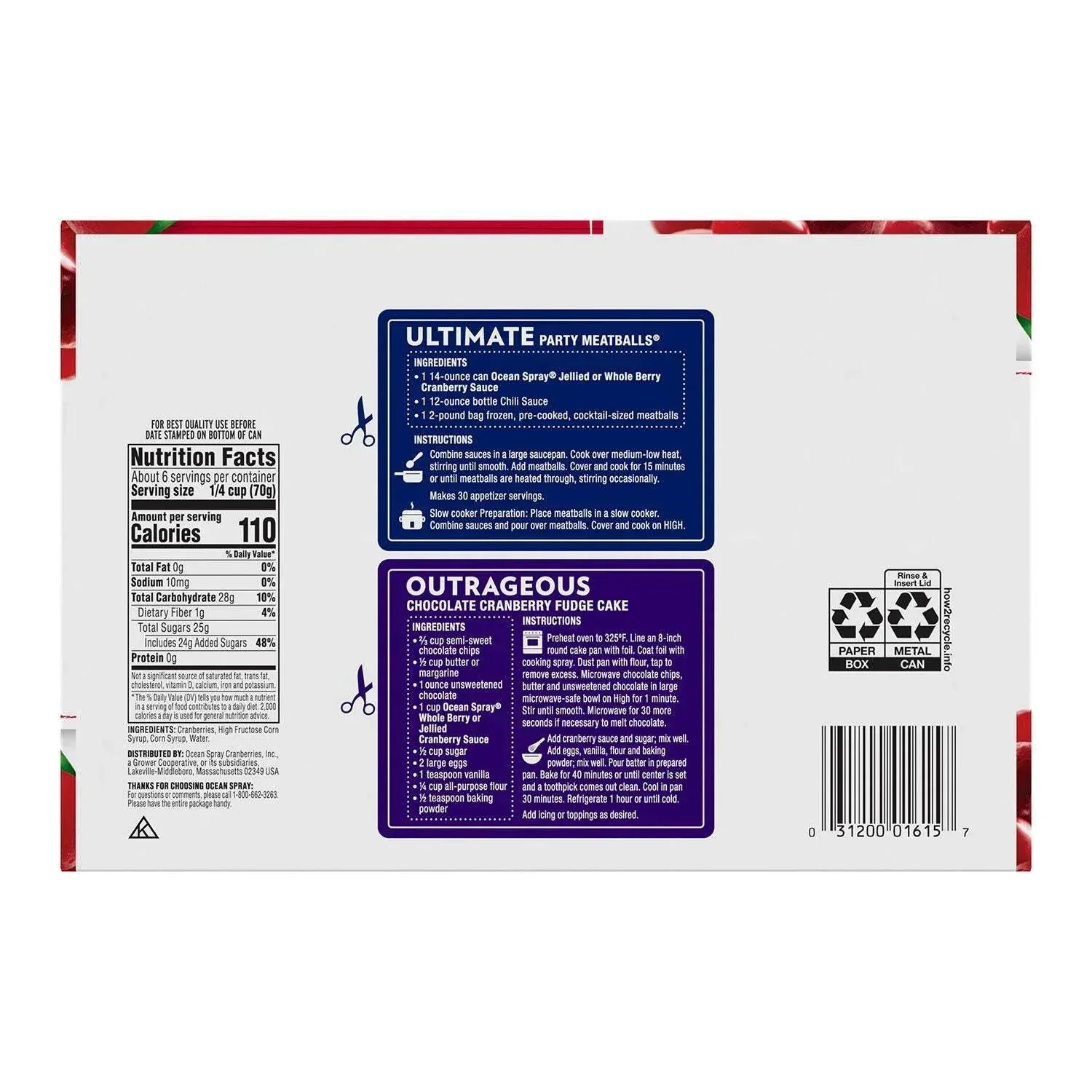 Ocean Spray Jellied Cranberry Sauce, 14 oz., 6 pk. - Image 5