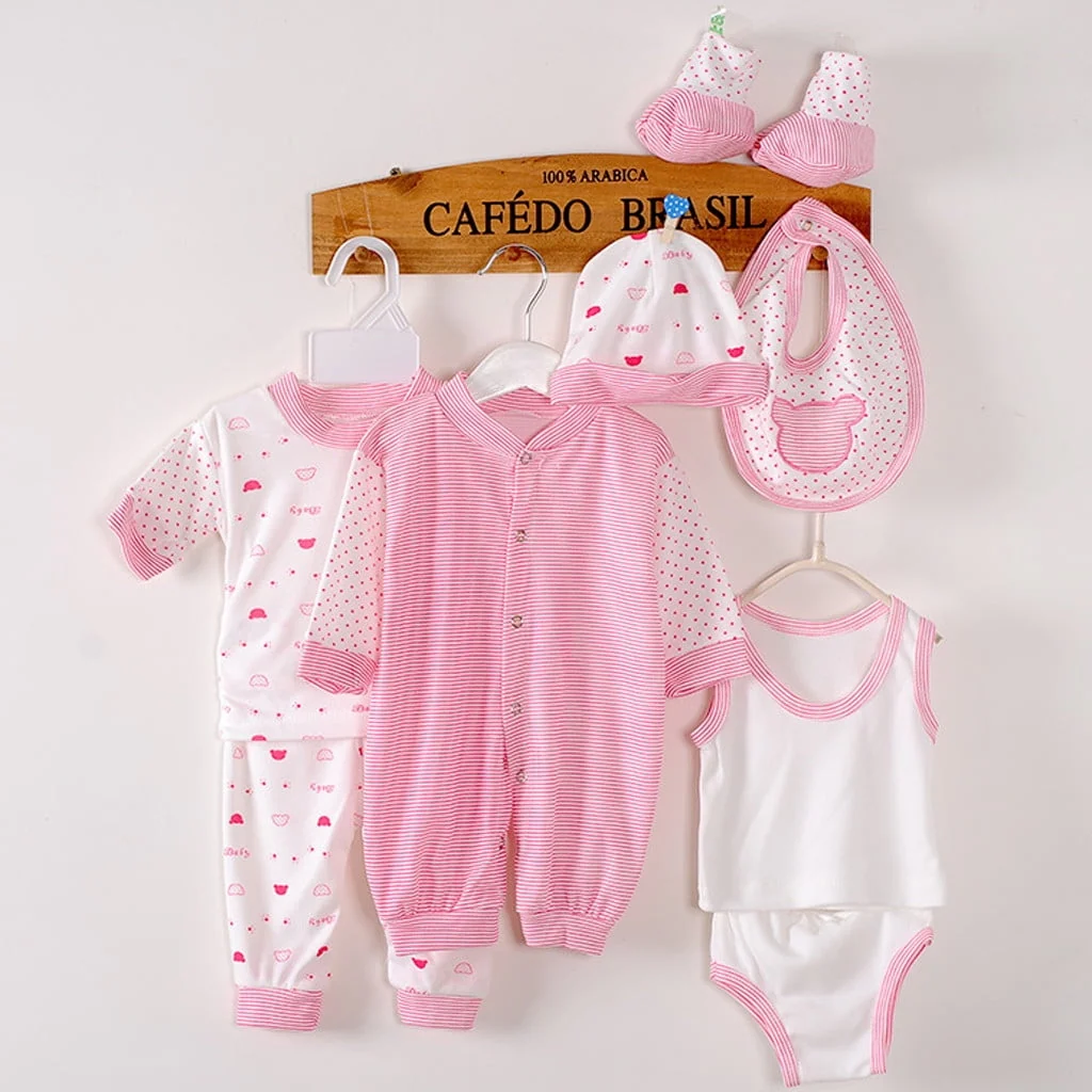 Odeerbi Baby Boy Girl Clothes 8PCS Layette Set Newborn Tops+Hat+Pants+Bib+Sock Shose+Romper - Image 15