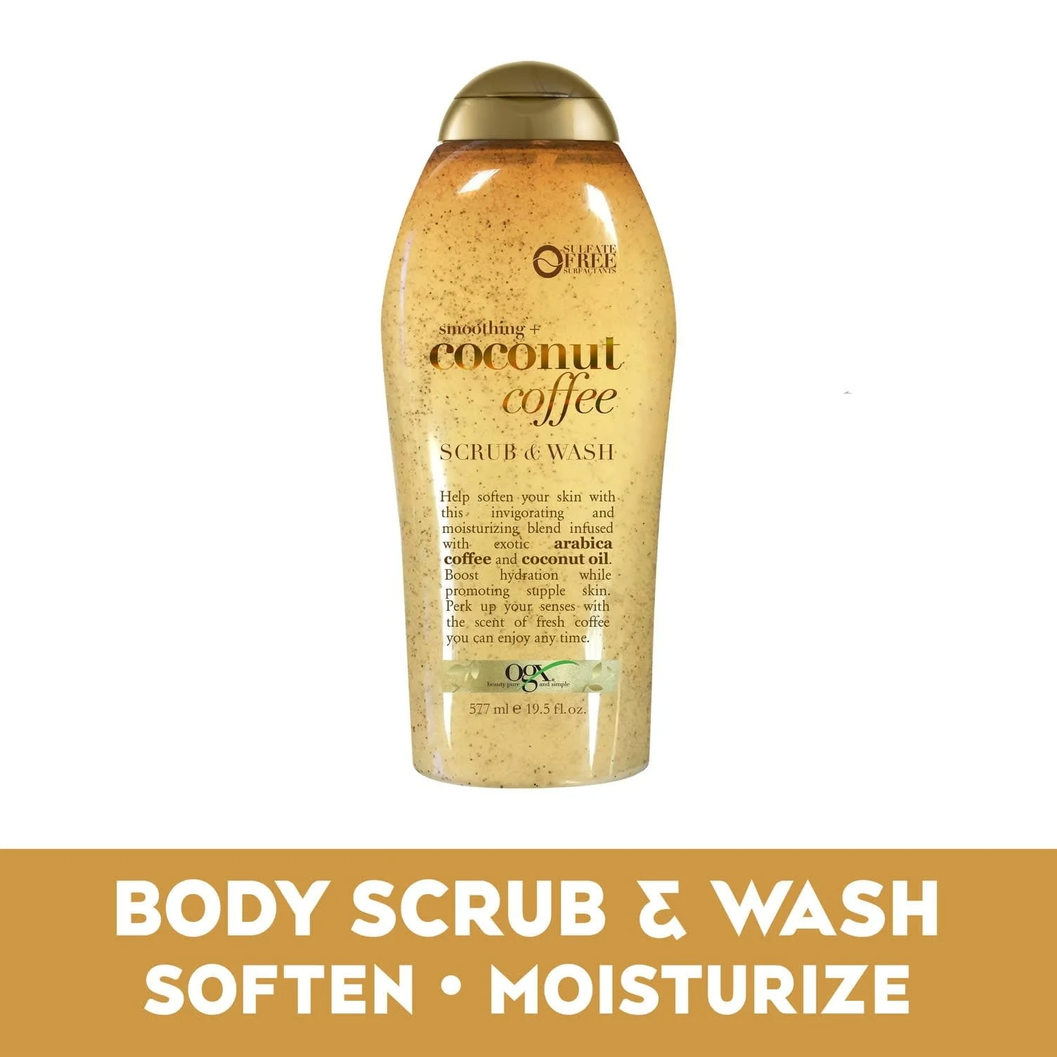 OGX Smoothing + Coconut Coffee Exfoliating Body Scrub, 19.5 Fl oz - Image 2