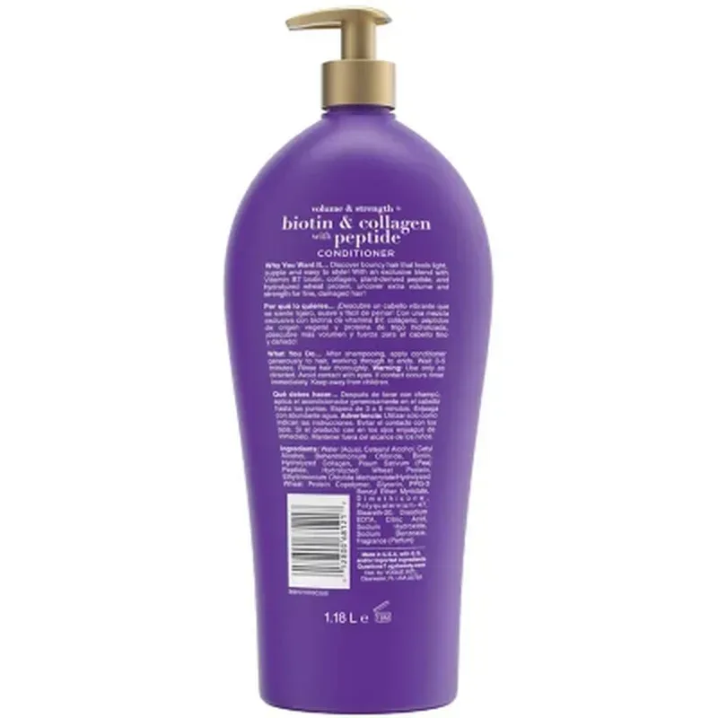 OGX Volume & Strength + Biotin & Collagen with Peptide Conditioner (40 Fl. Oz.) - Image 2