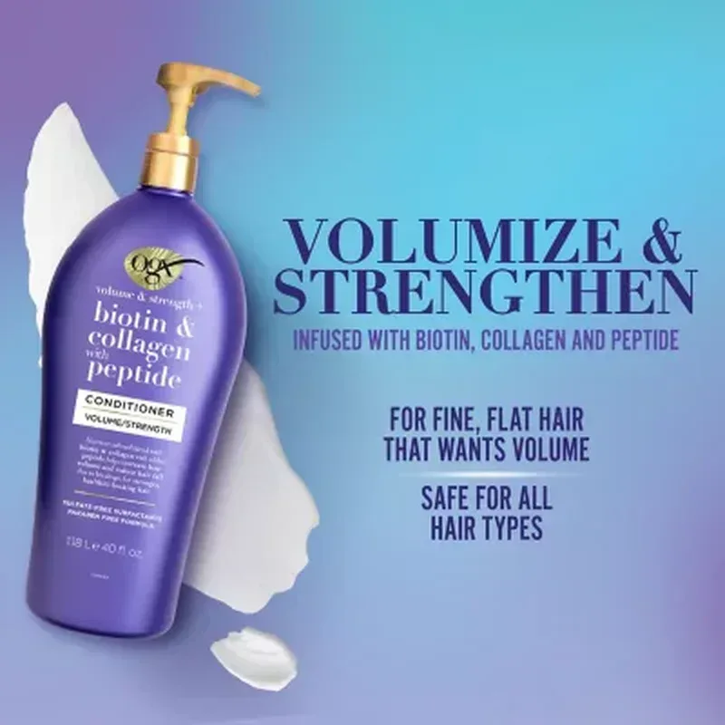 OGX Volume & Strength + Biotin & Collagen with Peptide Conditioner (40 Fl. Oz.) - Image 3