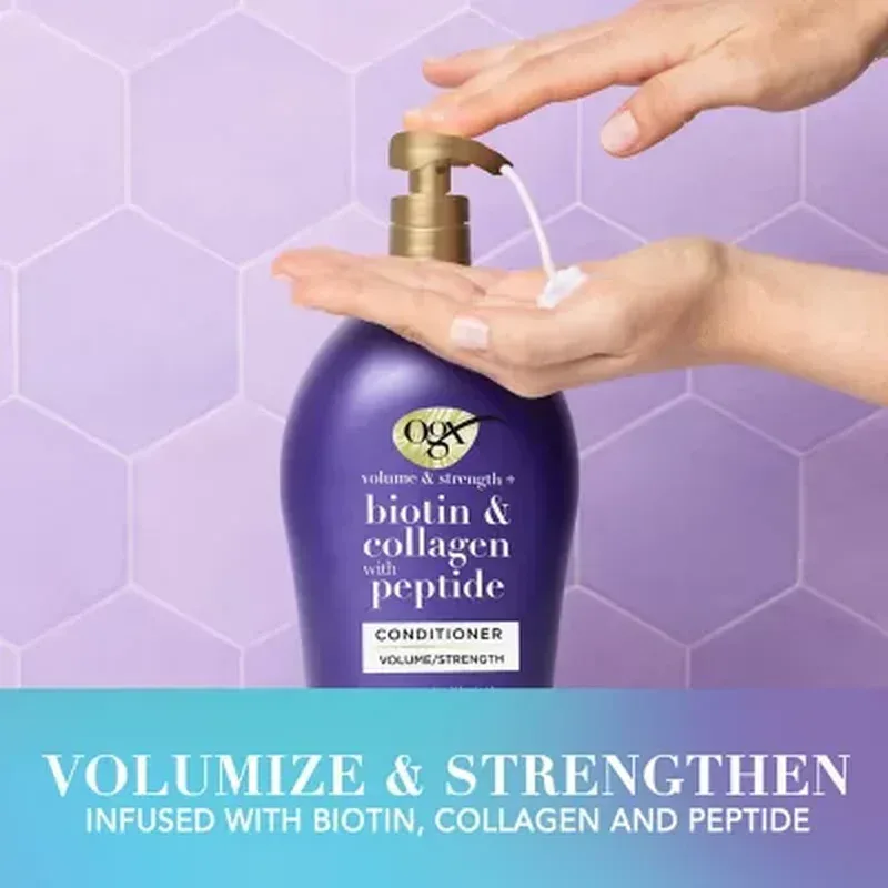 OGX Volume & Strength + Biotin & Collagen with Peptide Conditioner (40 Fl. Oz.) - Image 4