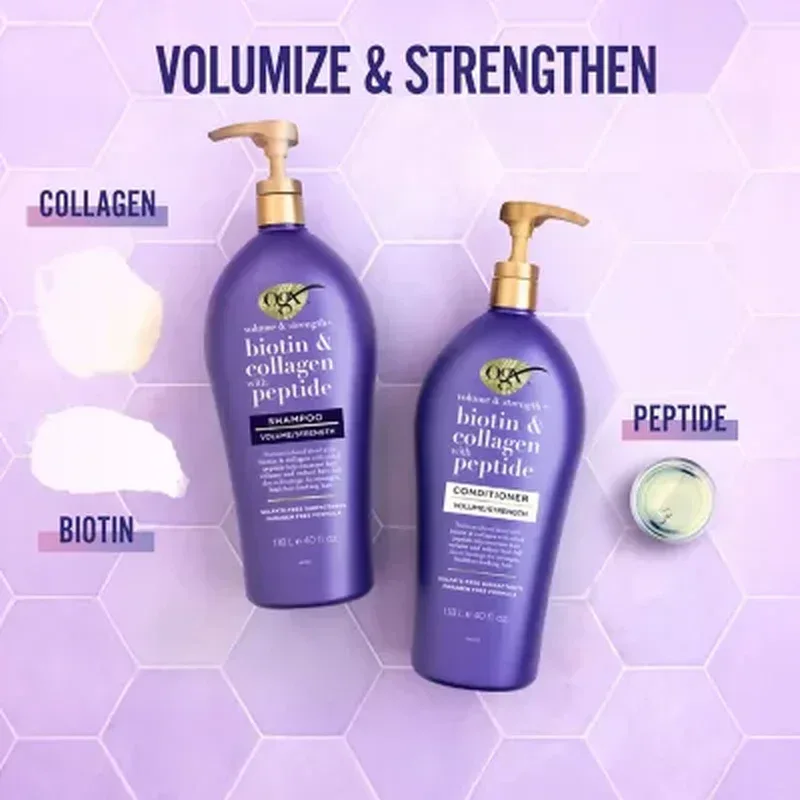 OGX Volume & Strength + Biotin & Collagen with Peptide Conditioner (40 Fl. Oz.) - Image 6