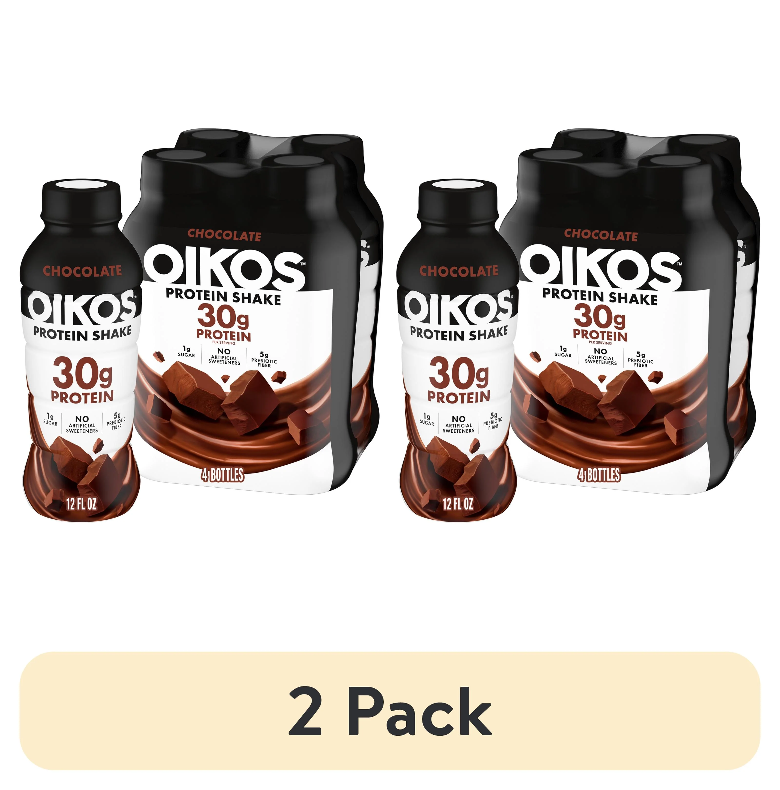 Oikos Protein Shake, Shelf Stable, Chocolate, 30g Protein, 12 fl oz, 4 Count Bottles - Image 10