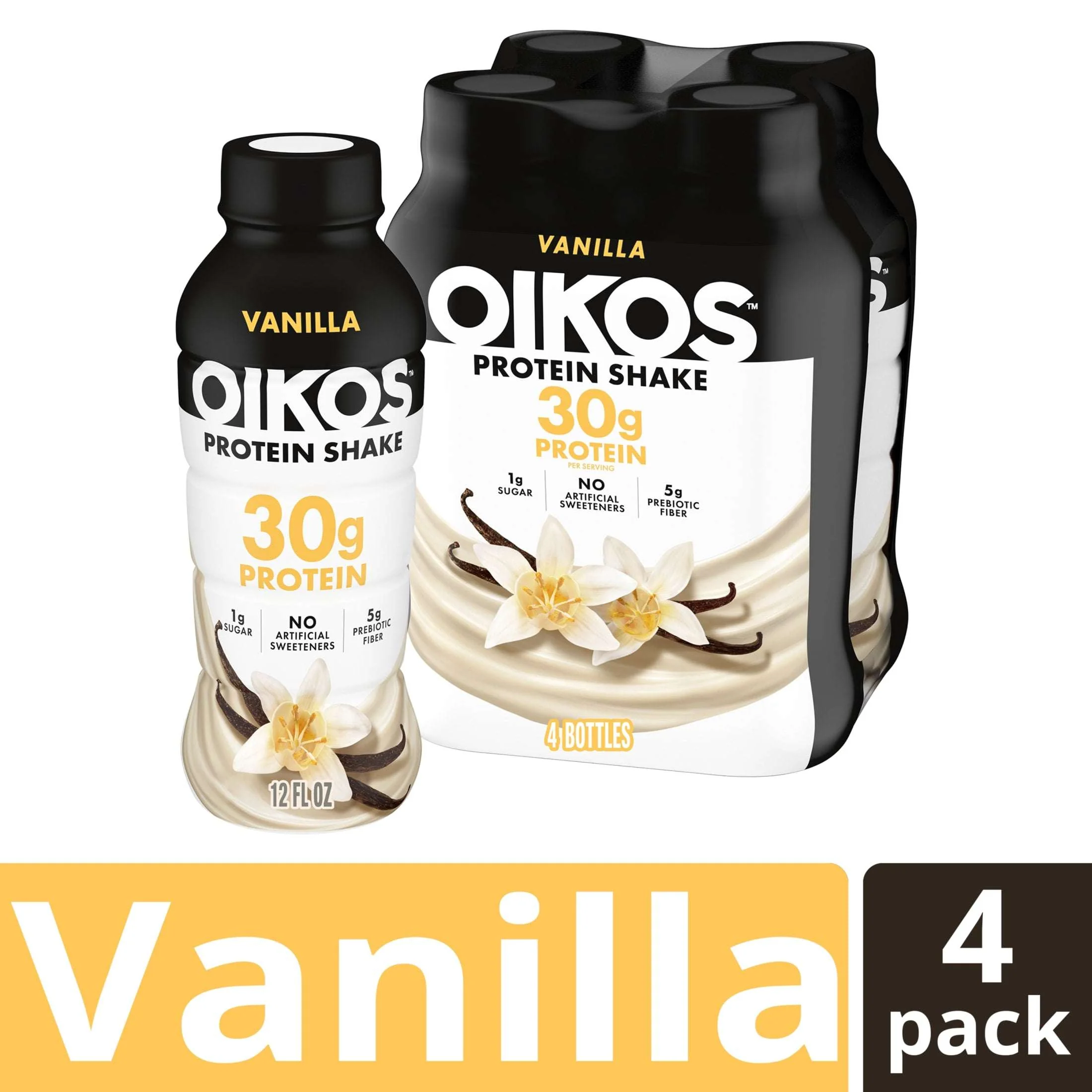 Oikos Protein Shake, Shelf Stable, Chocolate, 30g Protein, 12 fl oz, 4 Count Bottles - Image 12