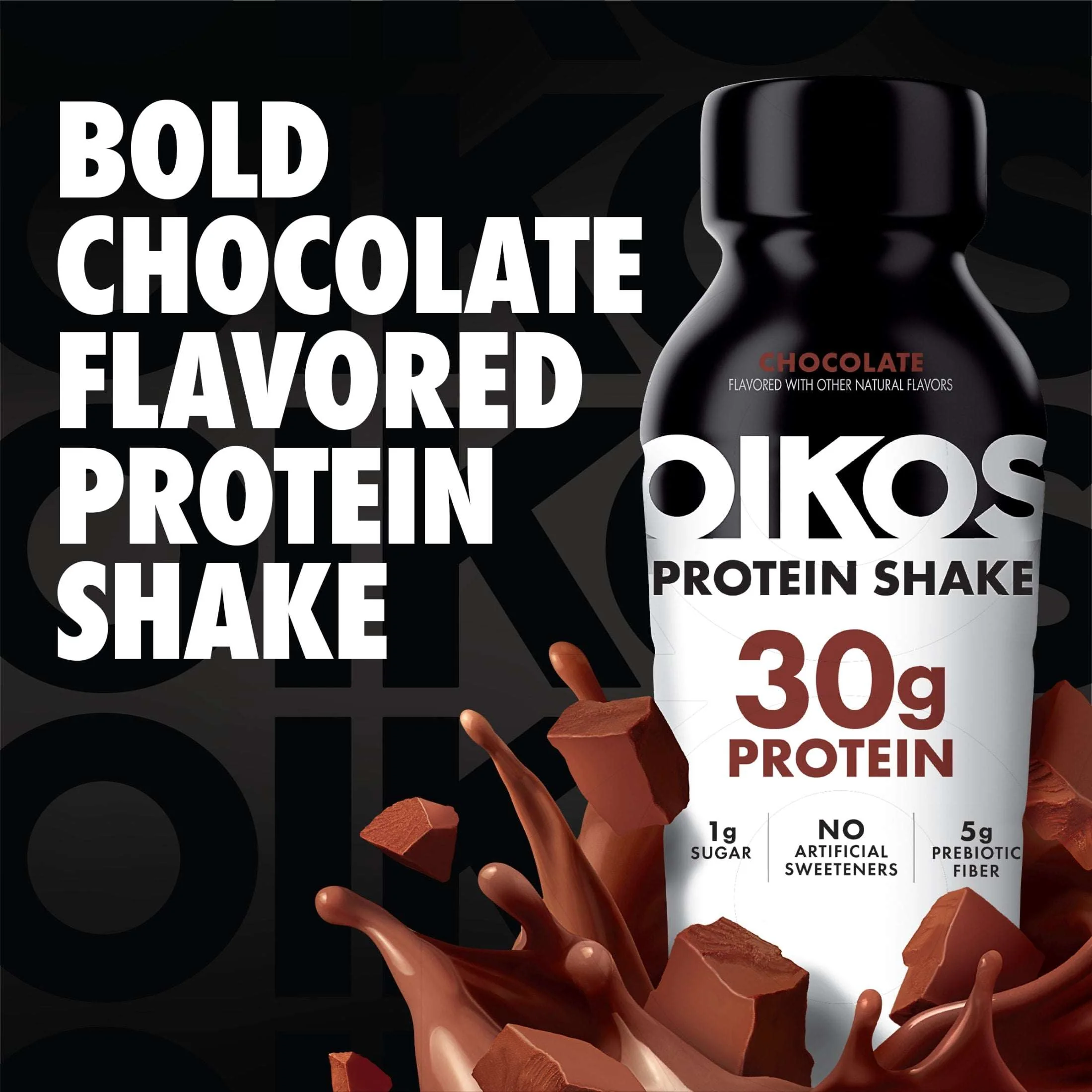 Oikos Protein Shake, Shelf Stable, Chocolate, 30g Protein, 12 fl oz, 4 Count Bottles - Image 2