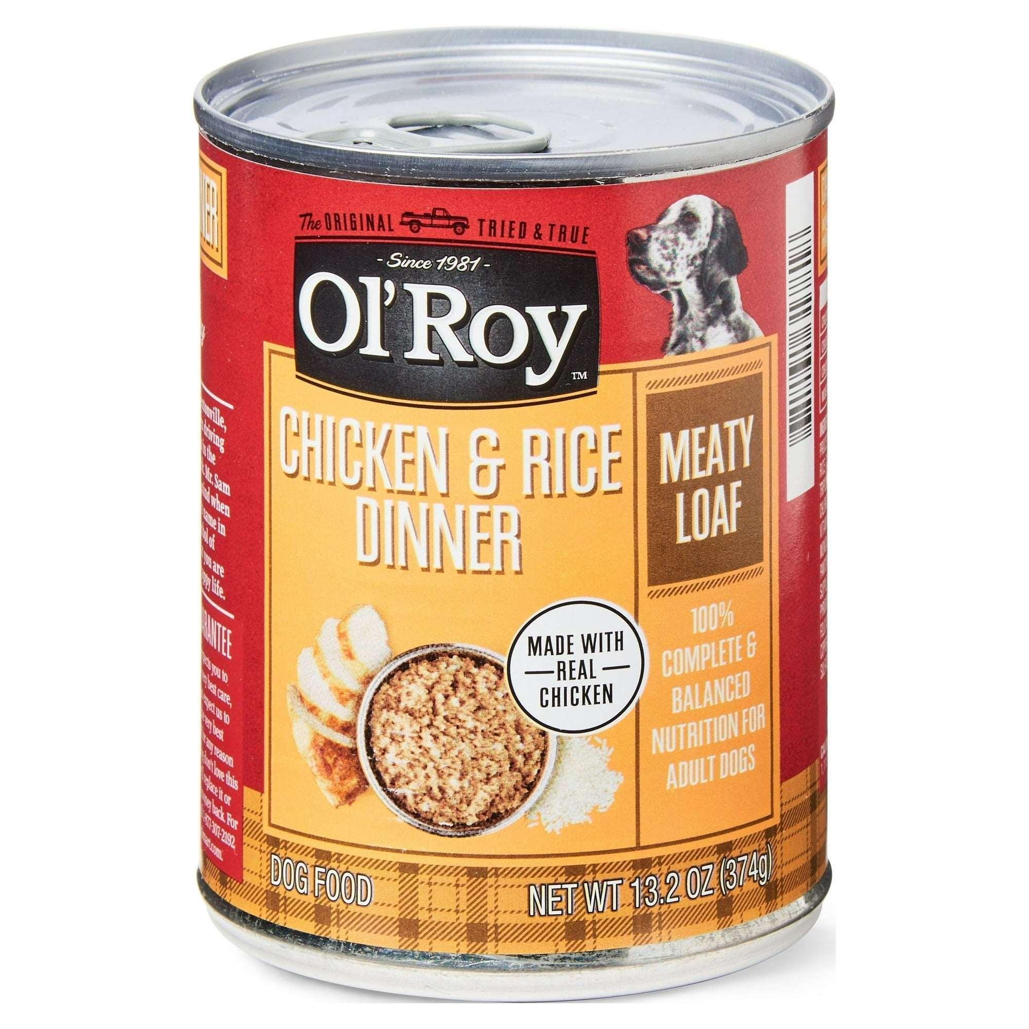 Ol' Roy Chicken & Rice Dinner Meaty Loaf Wet Dog Food, 13.2 oz Can (6 and 12 packs) - Image 10