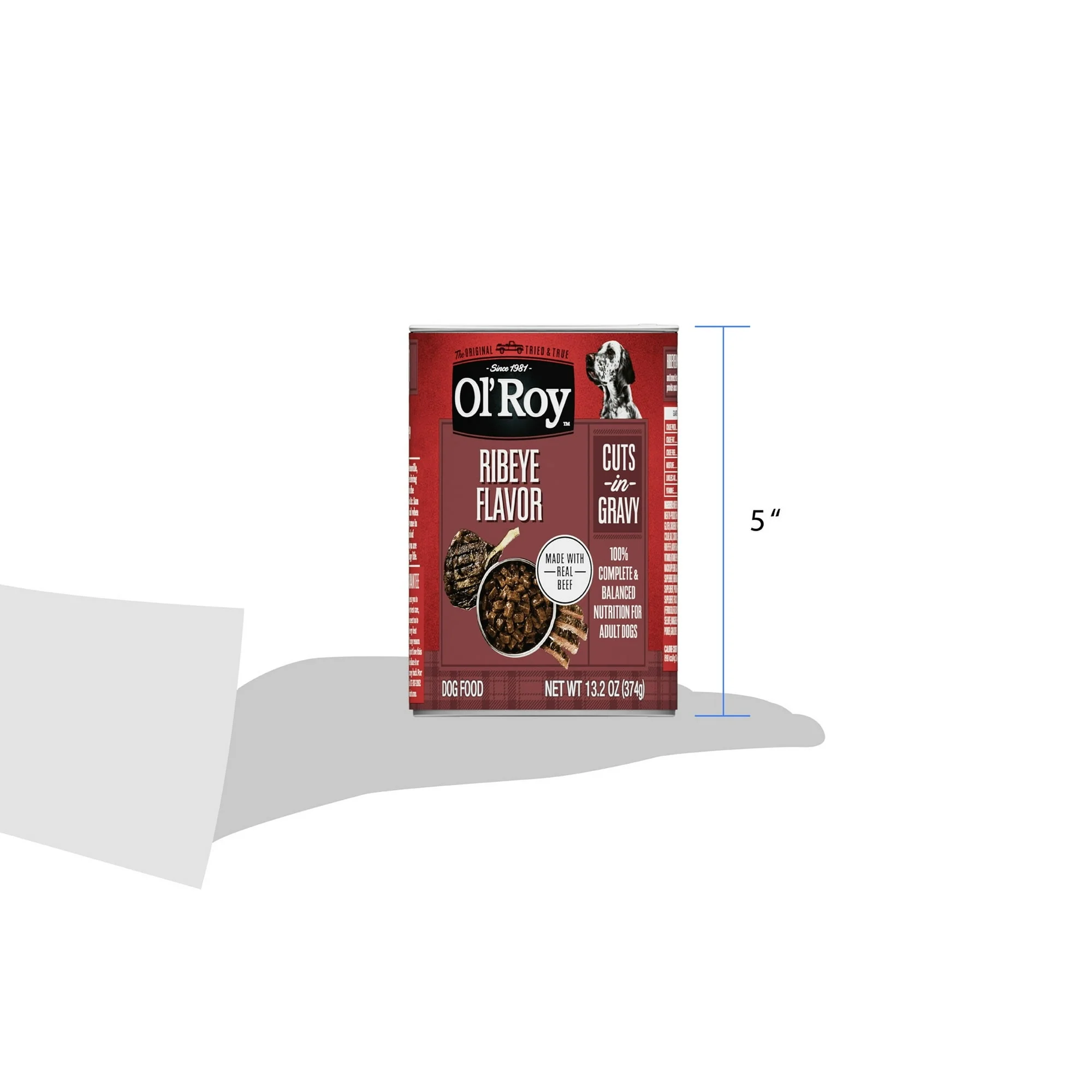 Ol' Roy Ribeye Flavor Cuts in Gravy Wet Dog Food, 13.2 oz Can - Image 10