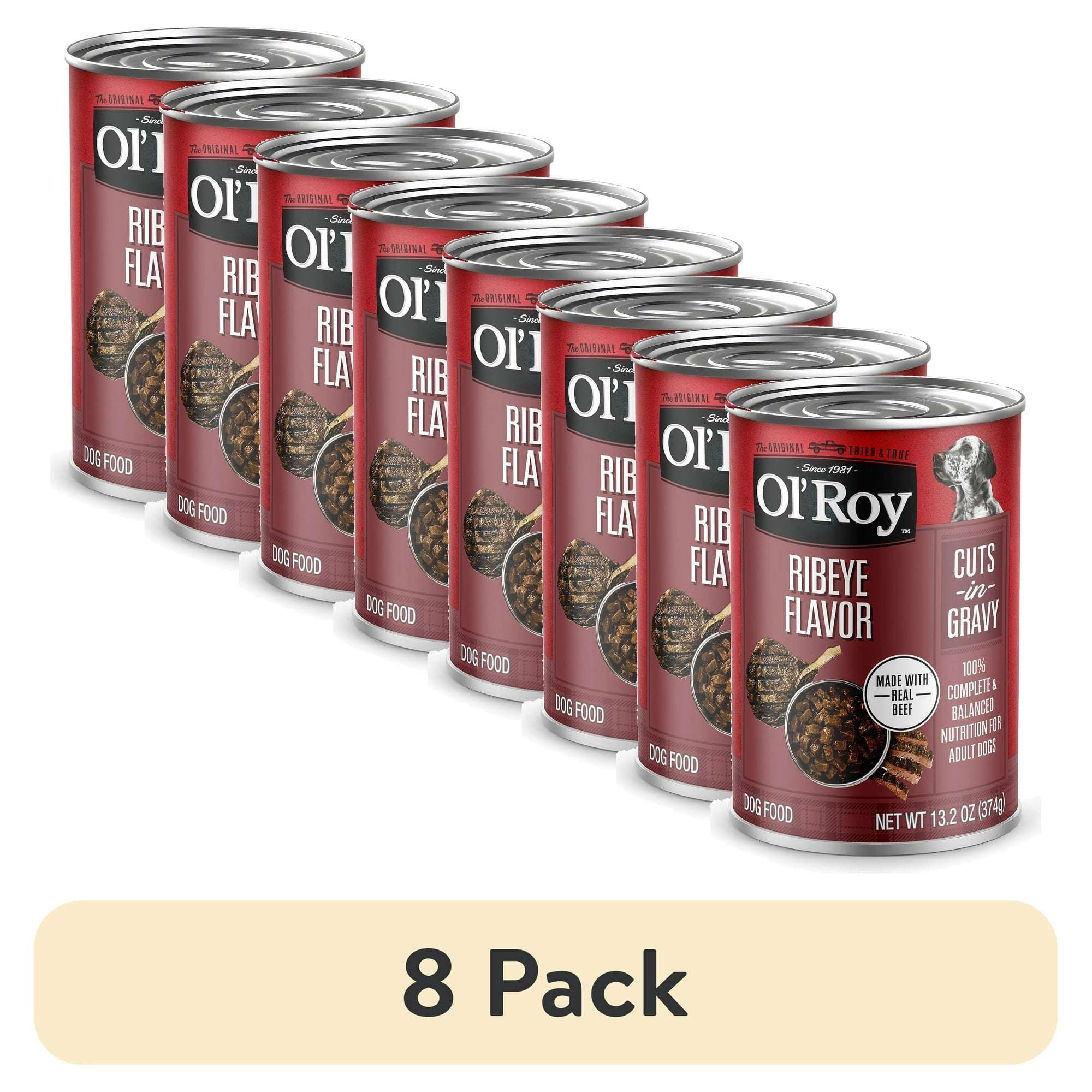 Ol' Roy Ribeye Flavor Cuts in Gravy Wet Dog Food, 13.2 oz Can - Image 11