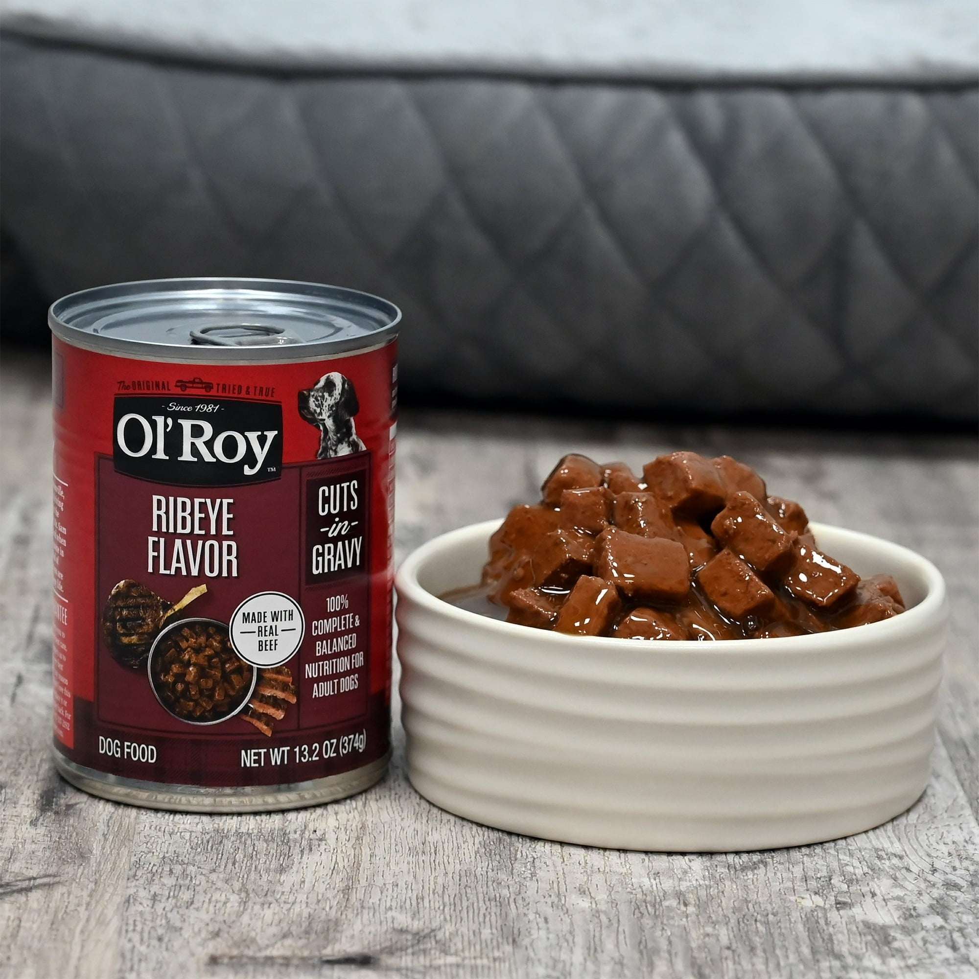 Ol' Roy Ribeye Flavor Cuts in Gravy Wet Dog Food, 13.2 oz Can - Image 3