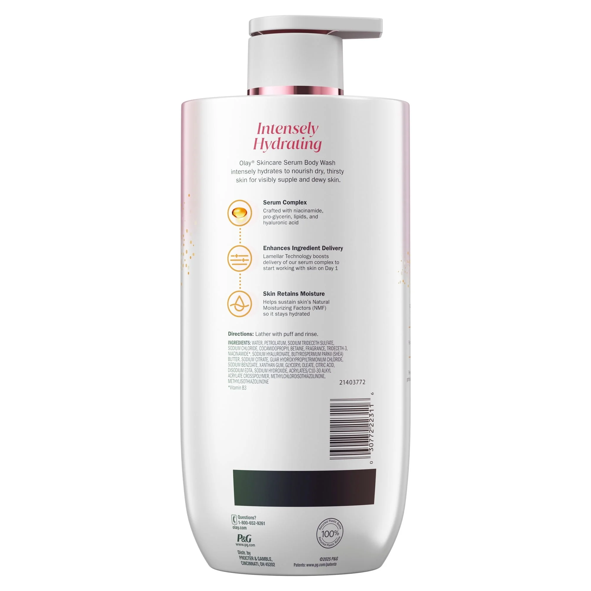 Olay Intensely Hydrating Body Wash with Hyaluronic Serum Complex, 28 oz - Image 8