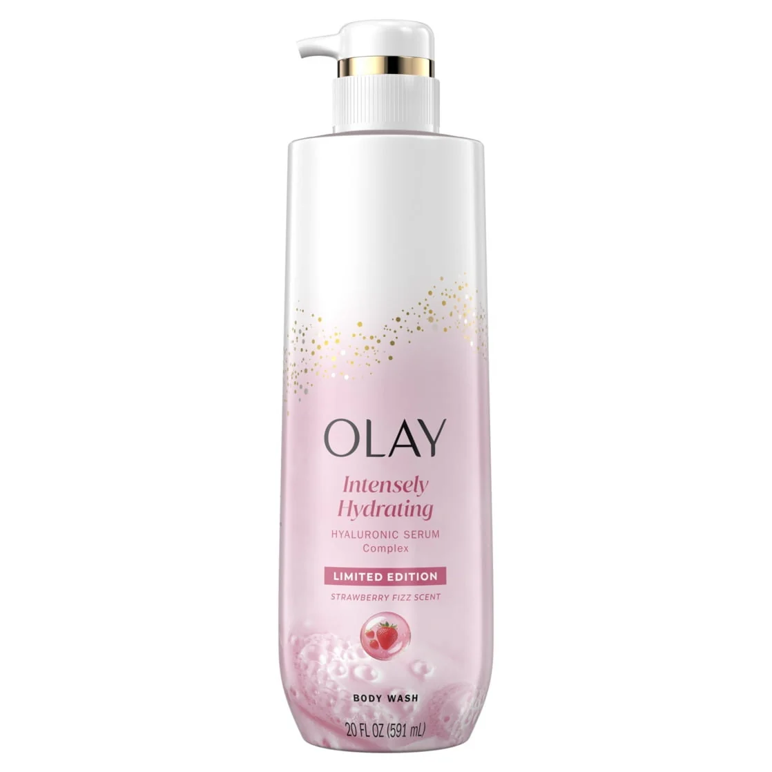 Olay Intensely Hydrating Body Wash with Hyaluronic Serum Complex, Strawberry Fizz Scent, 20 fl oz - Image 10