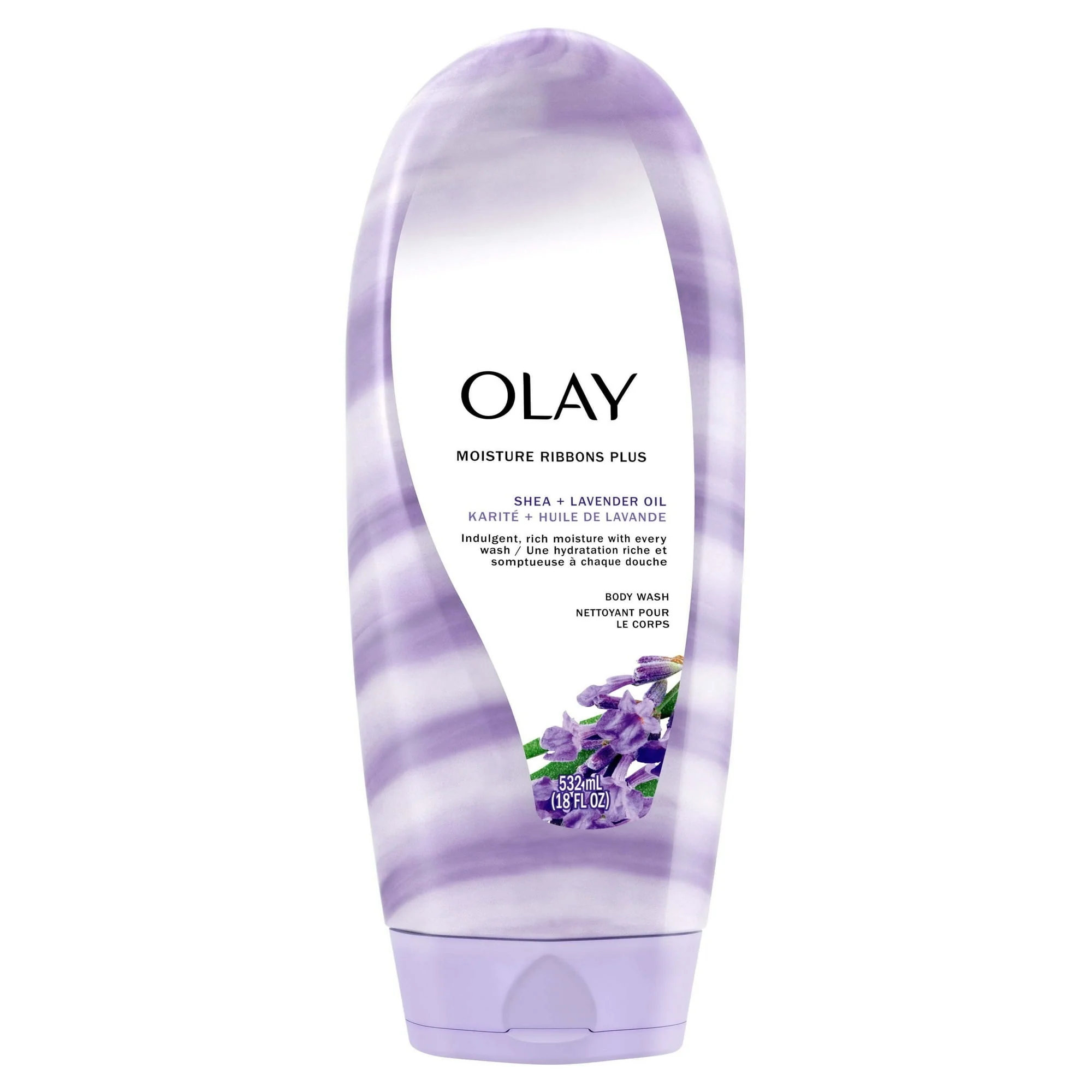Olay Moisture Ribbons Women's body Wash, Shea + Lavender Oil, 18 fl oz - Image 6