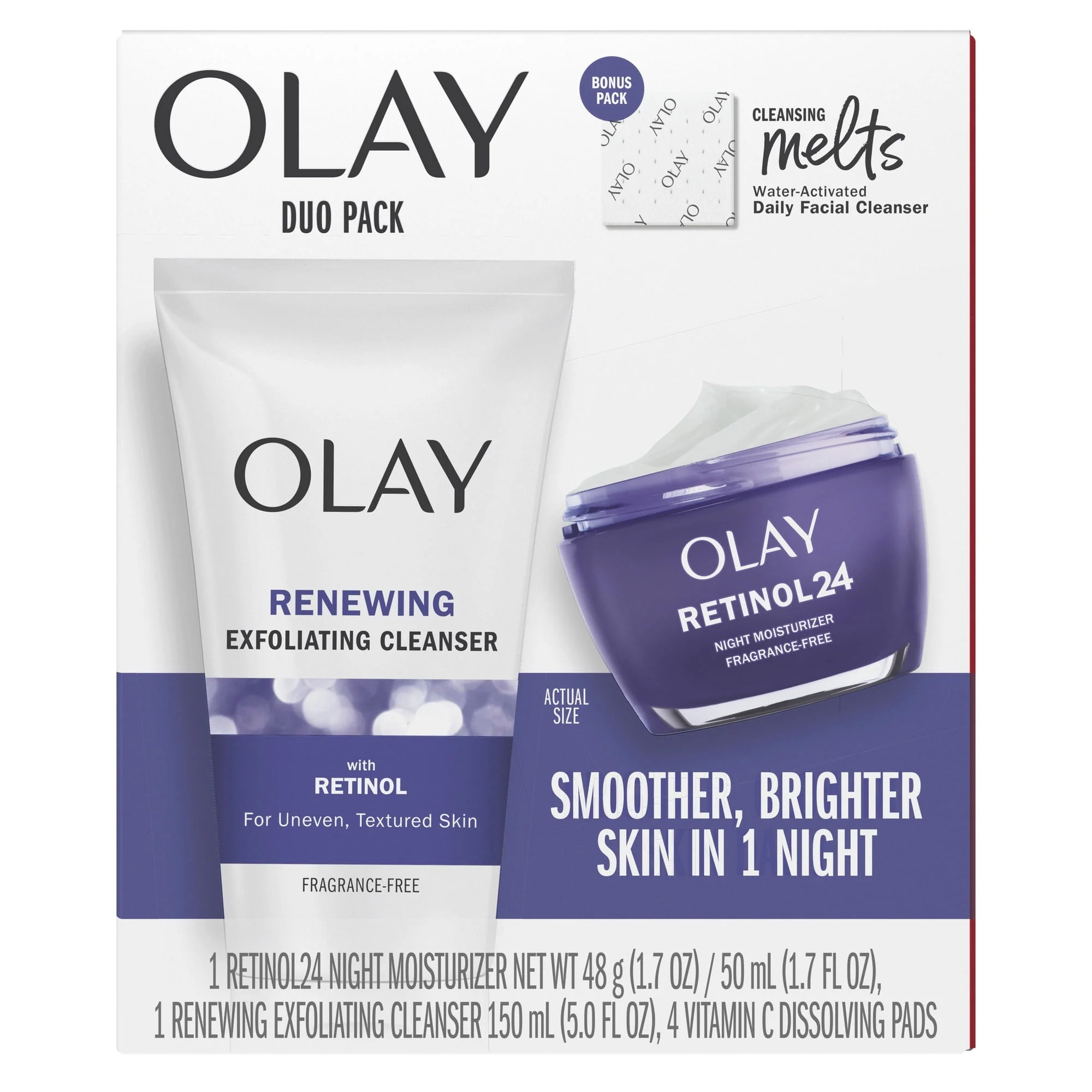 Olay Skin Care Beauty Retinol Duo Pack, Face Moisturizer & Face Wash, Smoothing and Anti-Aging, 1.7 oz - Image 10