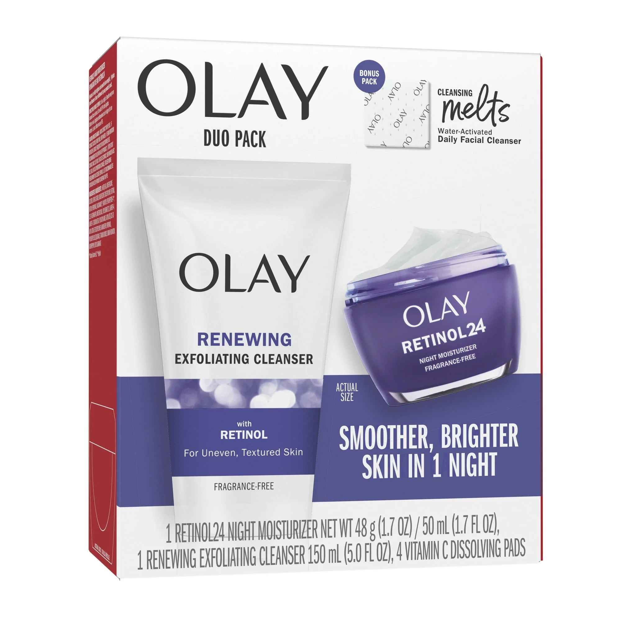 Olay Skin Care Beauty Retinol Duo Pack, Face Moisturizer & Face Wash, Smoothing and Anti-Aging, 1.7 oz - Image 13