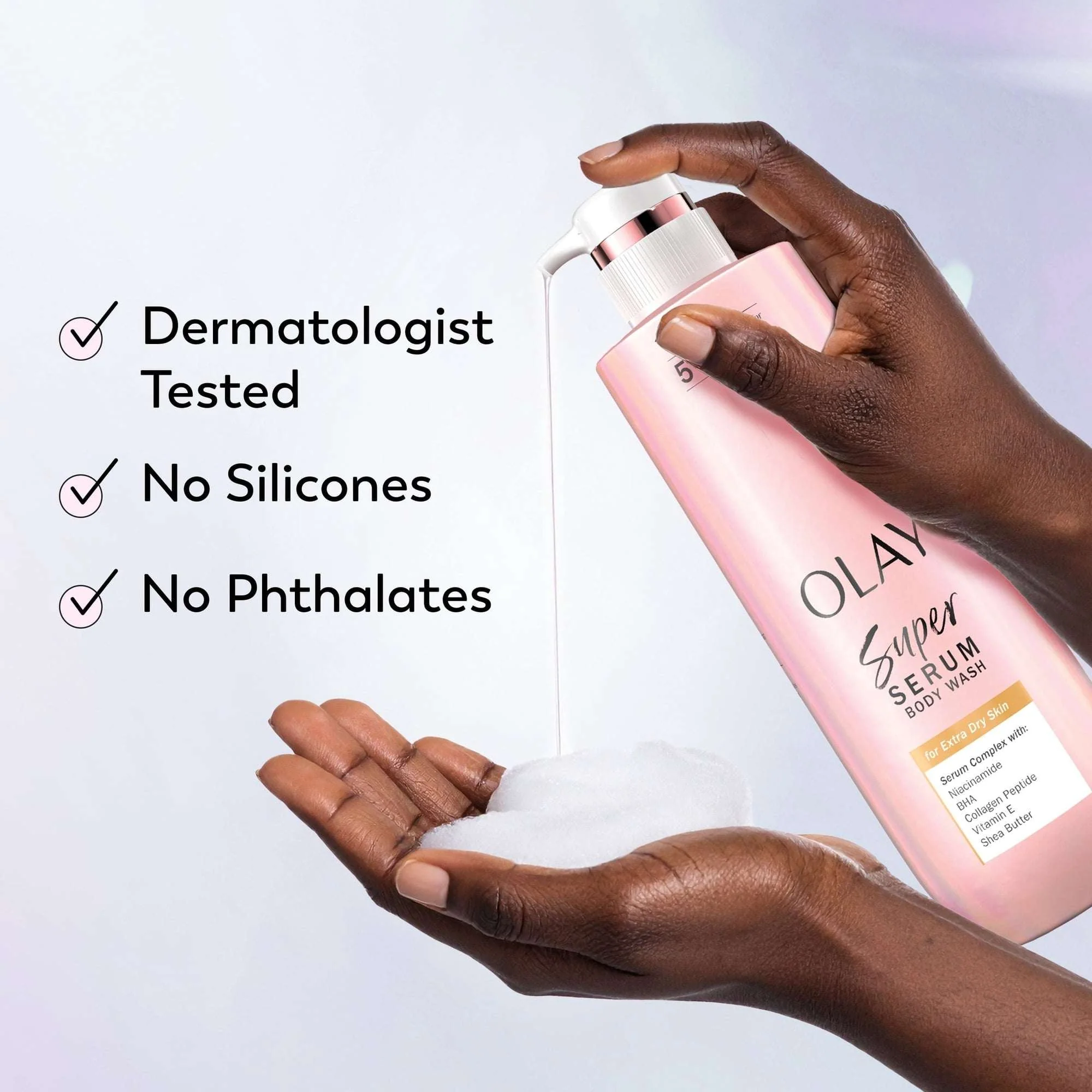 Olay Super Serum Body Wash for Extra Dry Skin, 20 fl oz, Serum Complex for Luminous Skin - Image 9