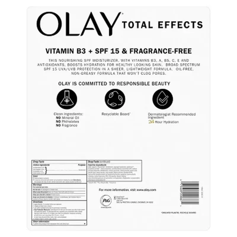 Olay Total Effects Face Moisturizer SPF 15, Fragrance-Free (3.4 Fl. Oz.) - Image 5