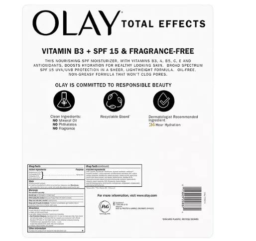 Olay Total Effects Face Moisturizer SPF 15, Fragrance-Free, 3.4 oz. - Image 2