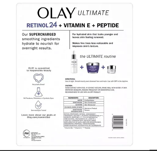 Olay Ultimate Retinol 24 + Vitamin E + Peptide Night Moisturizer, 1.7 oz., 2 pk. - Image 2