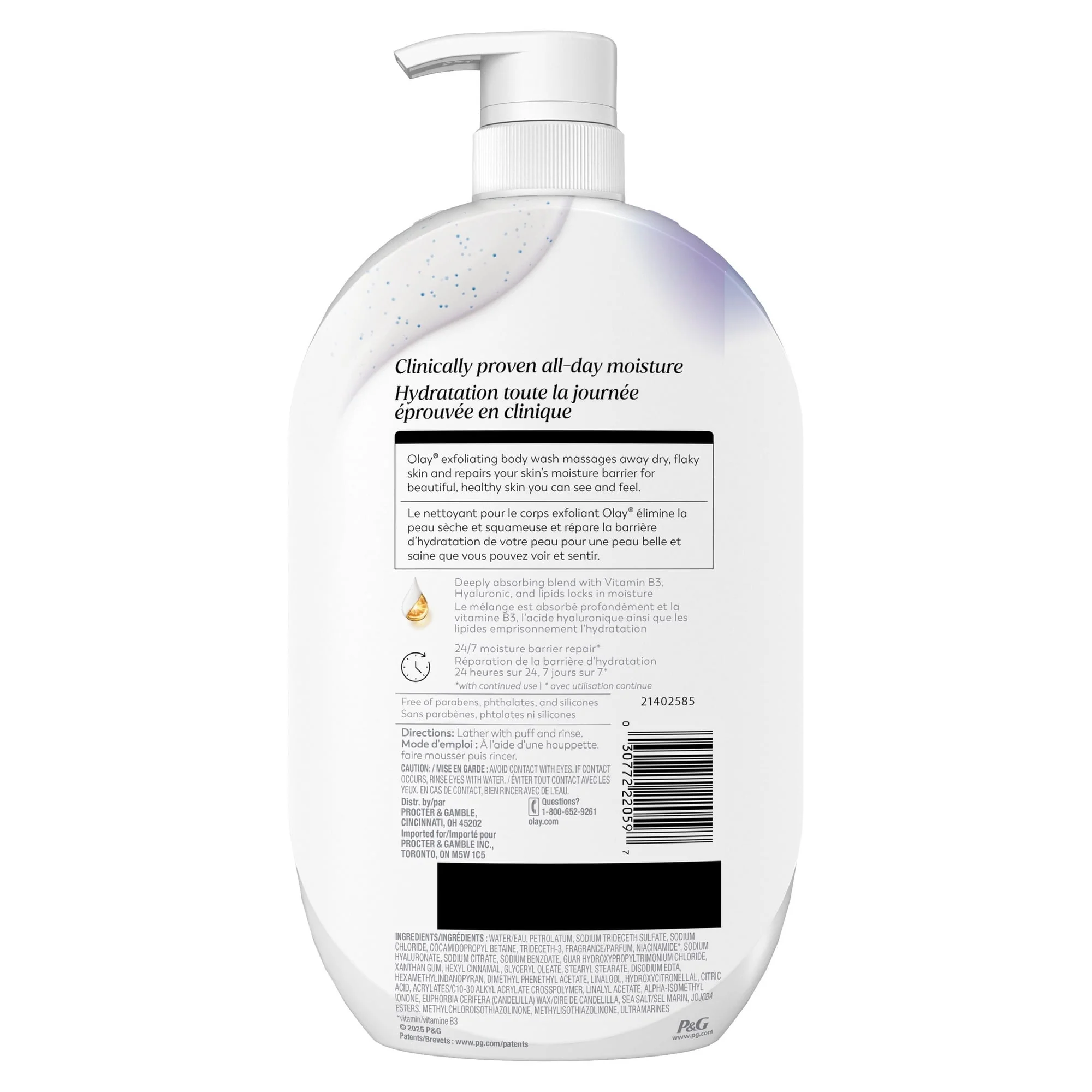 Olay Ultra Moisture Exfoliating Body Wash, Vitamin B3 and Hyaluronic Blend, 35oz - Image 13