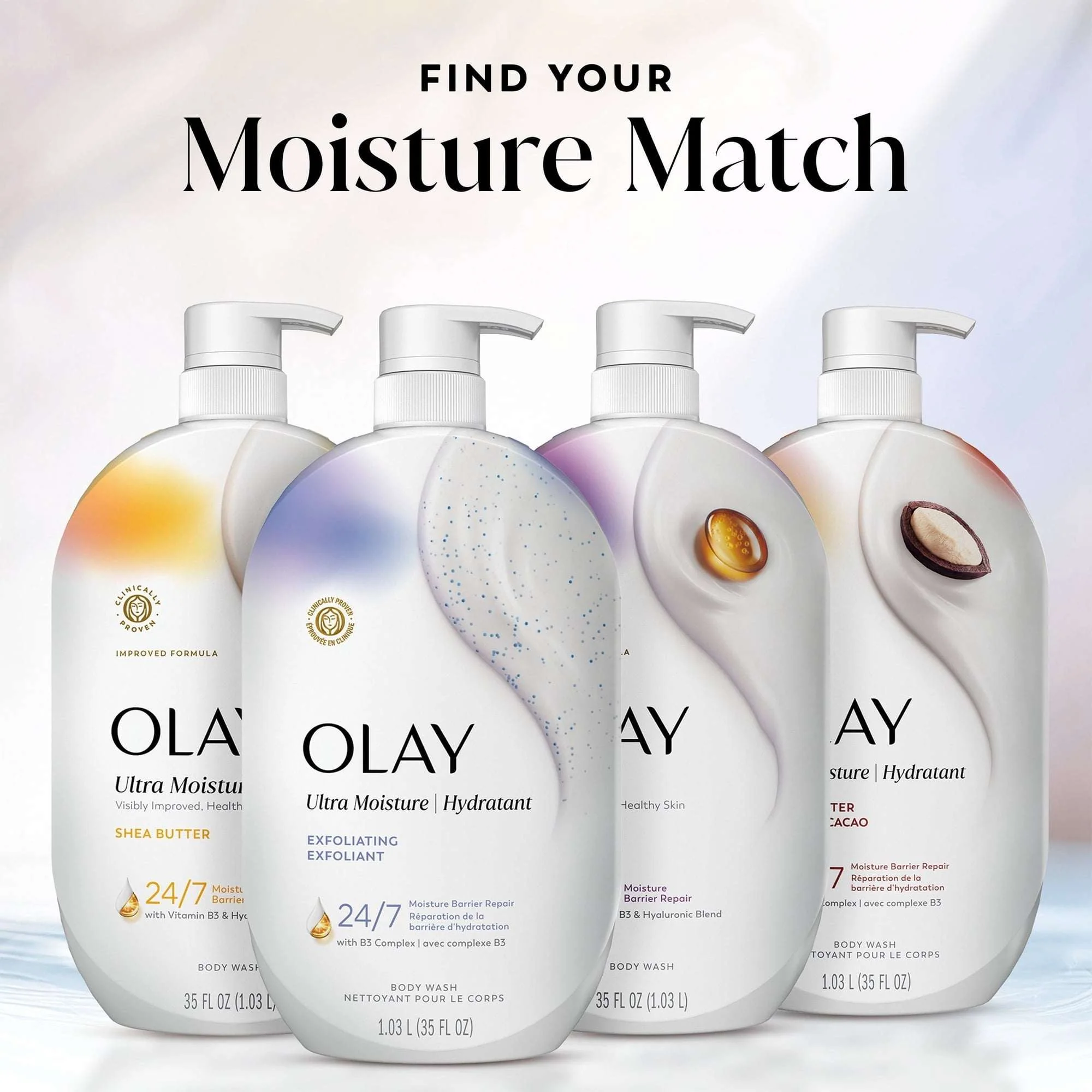 Olay Ultra Moisture Exfoliating Body Wash, Vitamin B3 and Hyaluronic Blend, 35oz - Image 6