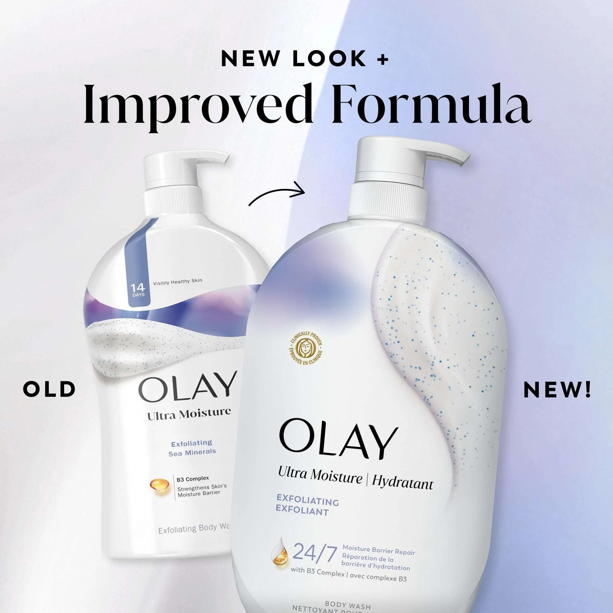 Olay Ultra Moisture Exfoliating Body Wash, Vitamin B3 and Hyaluronic Blend, 35oz - Image 8