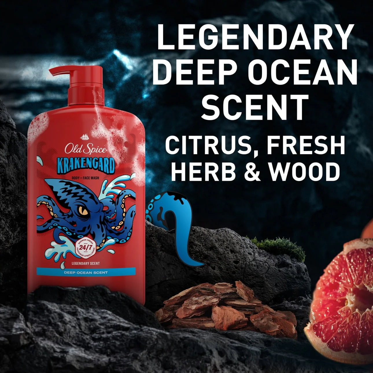 Old Spice Body Wash for Men, Krakengard 2 in 1 with Lasting Scent, 33.4oz - Image 4