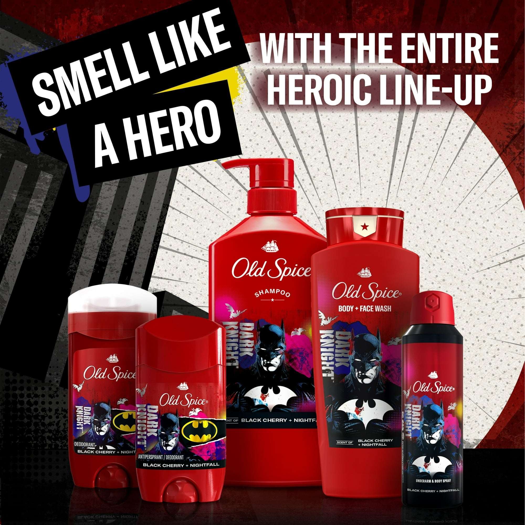 Old Spice Cleansing Body Wash for Men, 24/7 Shower Fresh, 2 in 1 Body and Face Wash, Rich Lather, Batman, Black Cherry and Nightfall Scent, 24oz - Image 7