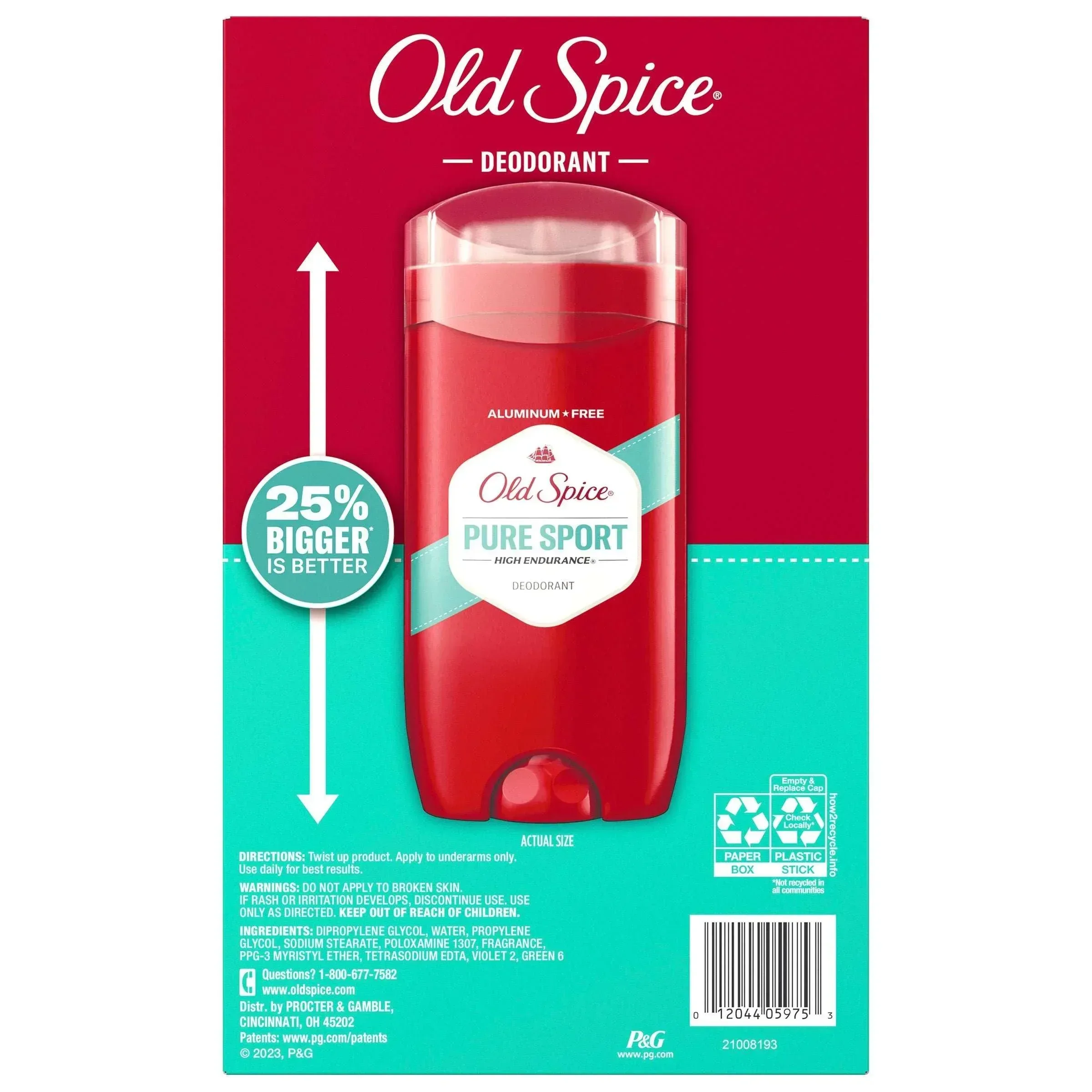 Old Spice Deodorant for Men, Pure Sport High Endurance, 3 oz, 5-pack - Image 2