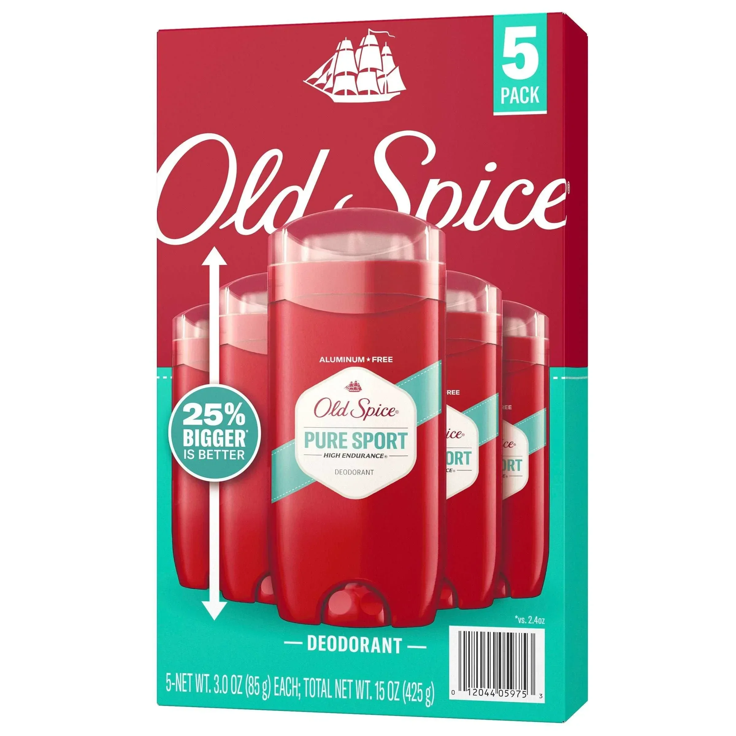 Old Spice Deodorant for Men, Pure Sport High Endurance, 3 oz, 5-pack - Image 3