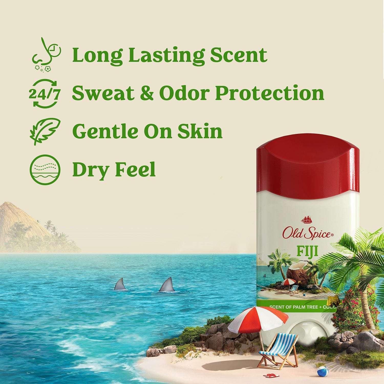 Old Spice Fiji Antiperspirant Deodorant, Palm Tree + Coconut, 2.6 oz., 4 pk. - Image 3