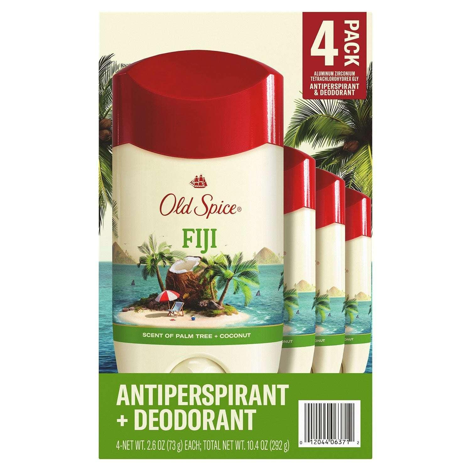 Old Spice Fiji Antiperspirant Deodorant, Palm Tree + Coconut, 2.6 oz., 4 pk. - Image 9