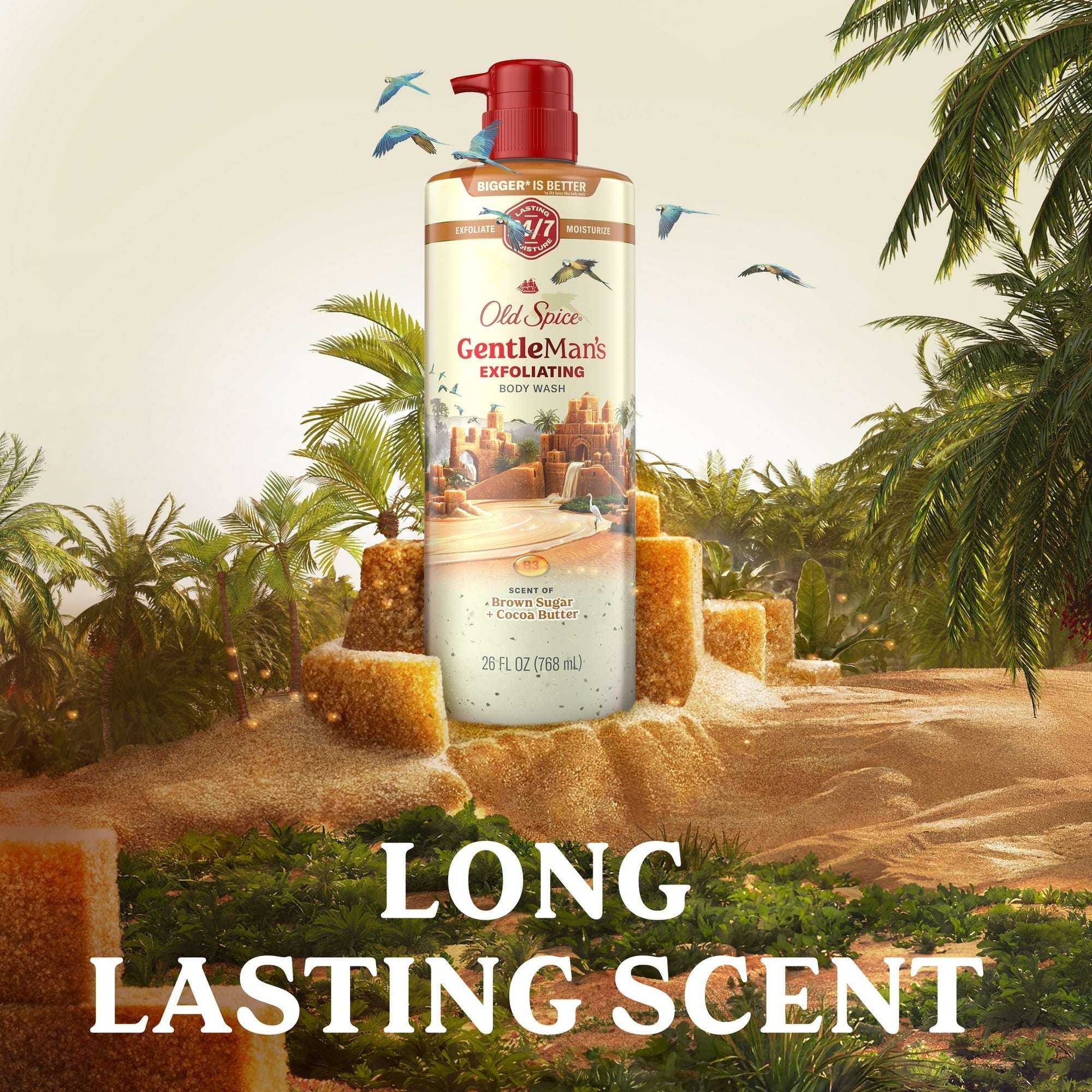 Old Spice Men's Body Wash for Men, Brown Sugar and Cocoa Butter, 24/7 Shower Fresh, 18 oz, Exfoliation + Moisturization, 26oz - Image 7