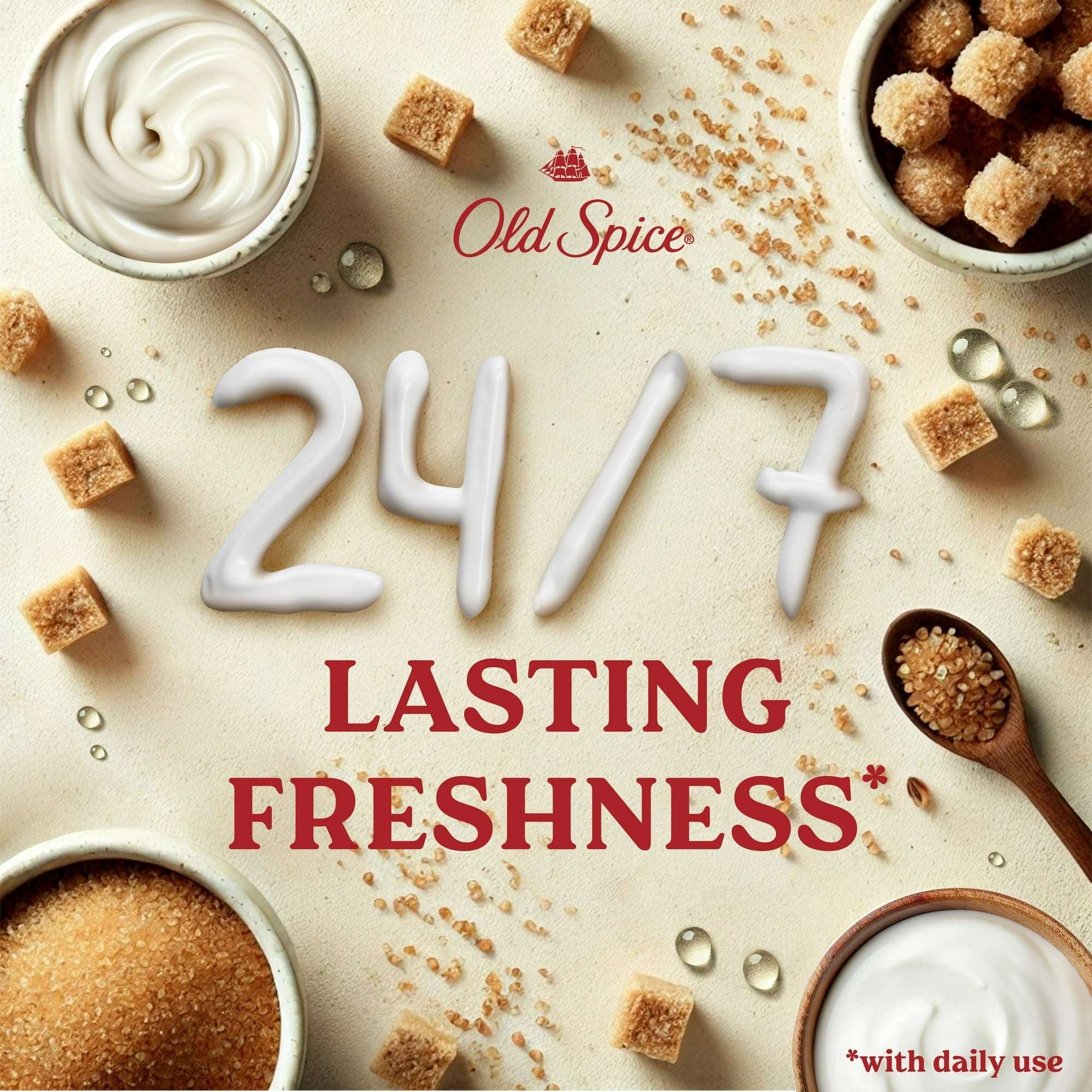 Old Spice Men's Body Wash for Men, Brown Sugar and Cocoa Butter, 24/7 Shower Fresh, 18 oz, Exfoliation + Moisturization, 26oz - Image 9