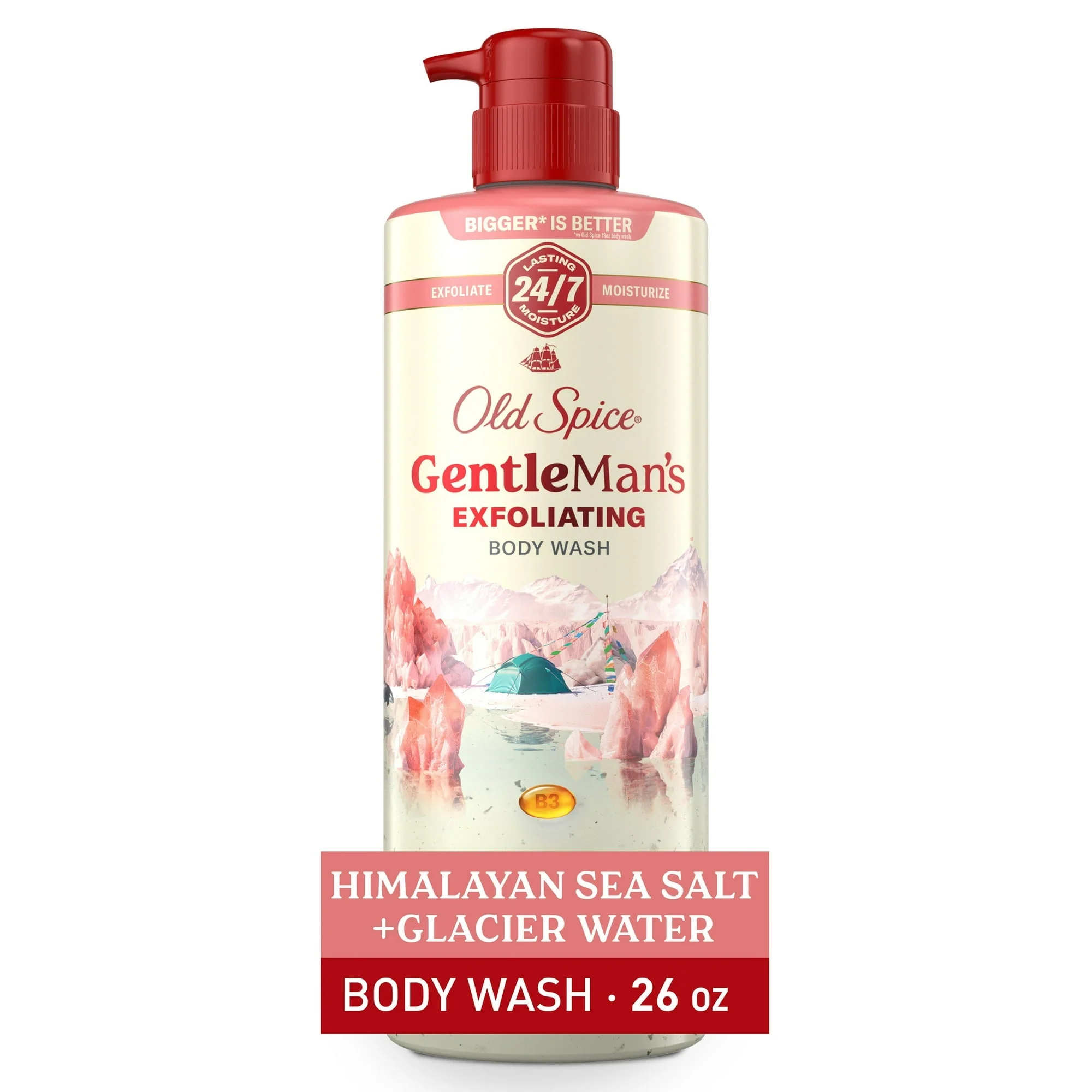 Old Spice Men's Body Wash for Men, Himalayan Sea Salt , 24/7 Shower Fresh, 18 oz, Exfoliation + Moisturization, 26oz