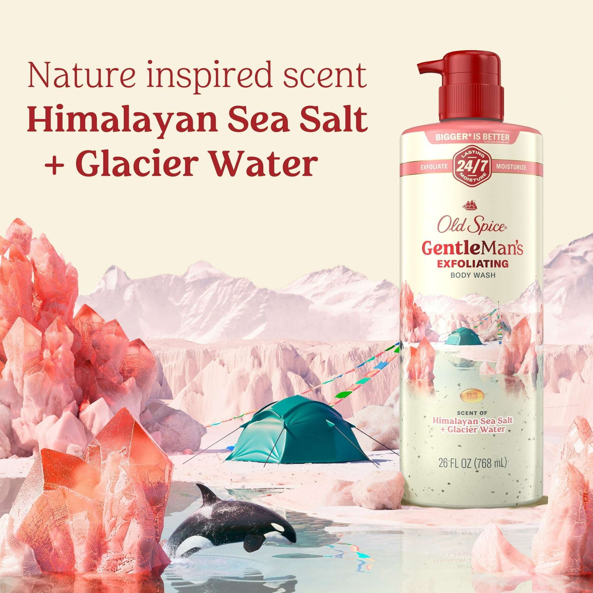 Old Spice Men's Body Wash for Men, Himalayan Sea Salt , 24/7 Shower Fresh, 18 oz, Exfoliation + Moisturization, 26oz - Image 4