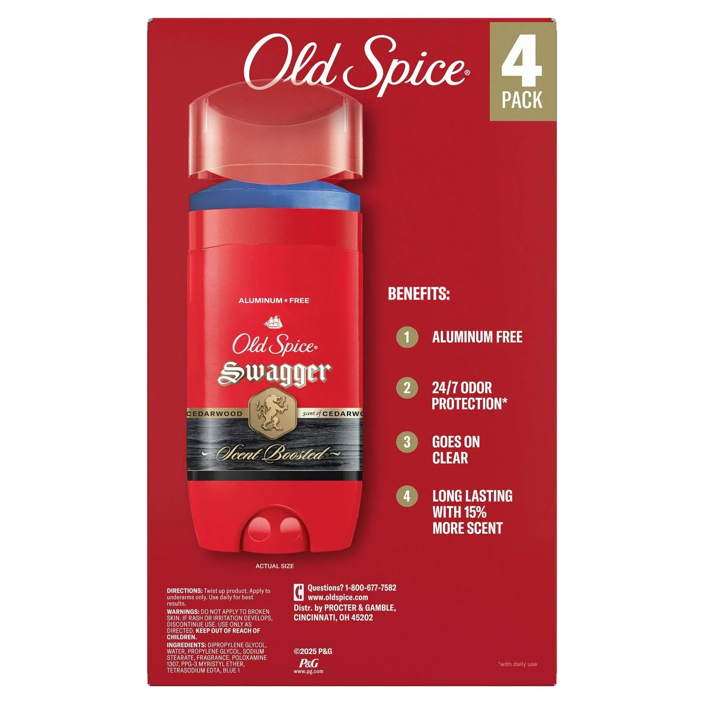 Old Spice Swagger Scent Boosted Aluminum Free Deodorant, 3 oz, 4-pack - Image 2