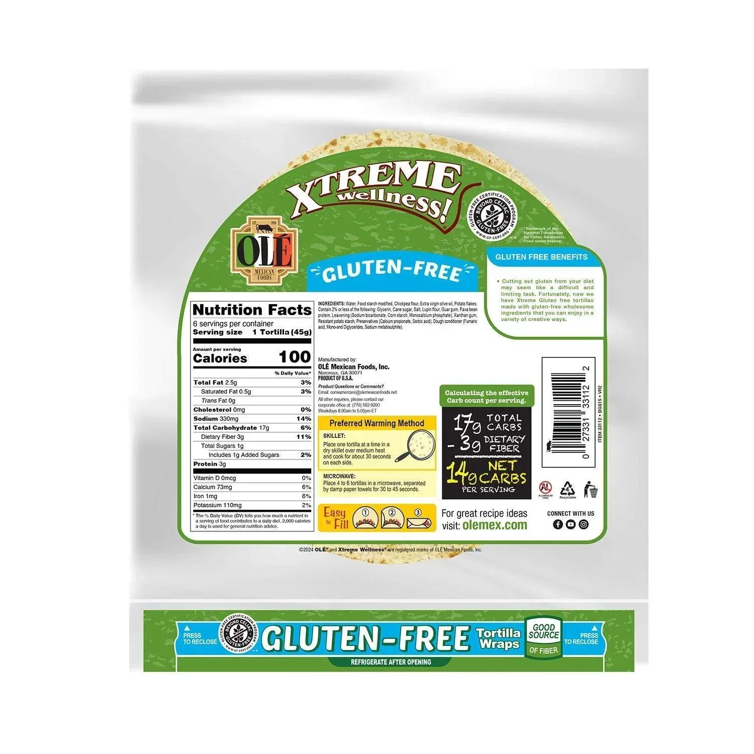 Ole Xtreme Gluten Free Tortillas, 8 in., 6 ct. - Image 2