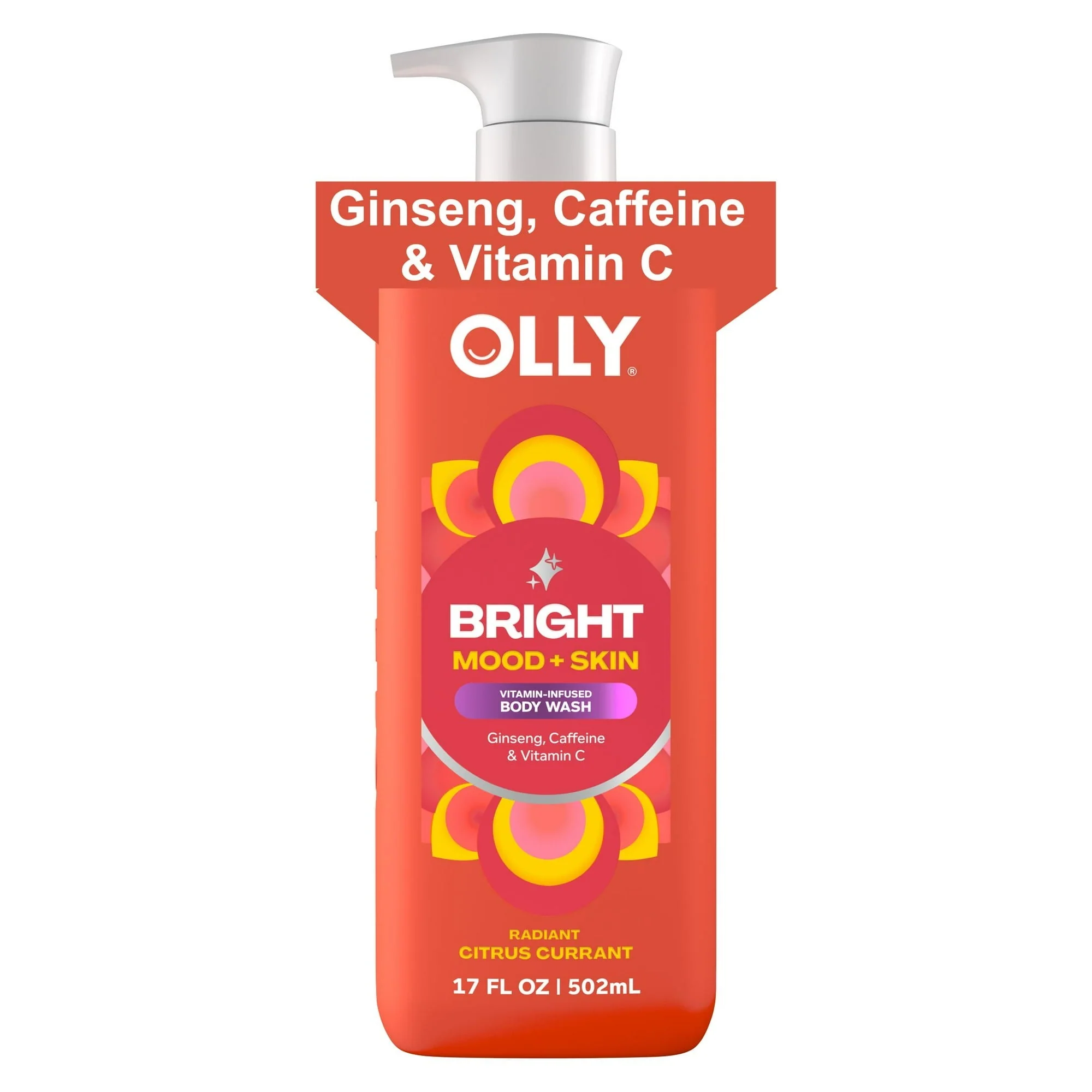 OLLY Bright Body Wash Repairs & Brightens Skin Citrus Currant, 17 oz