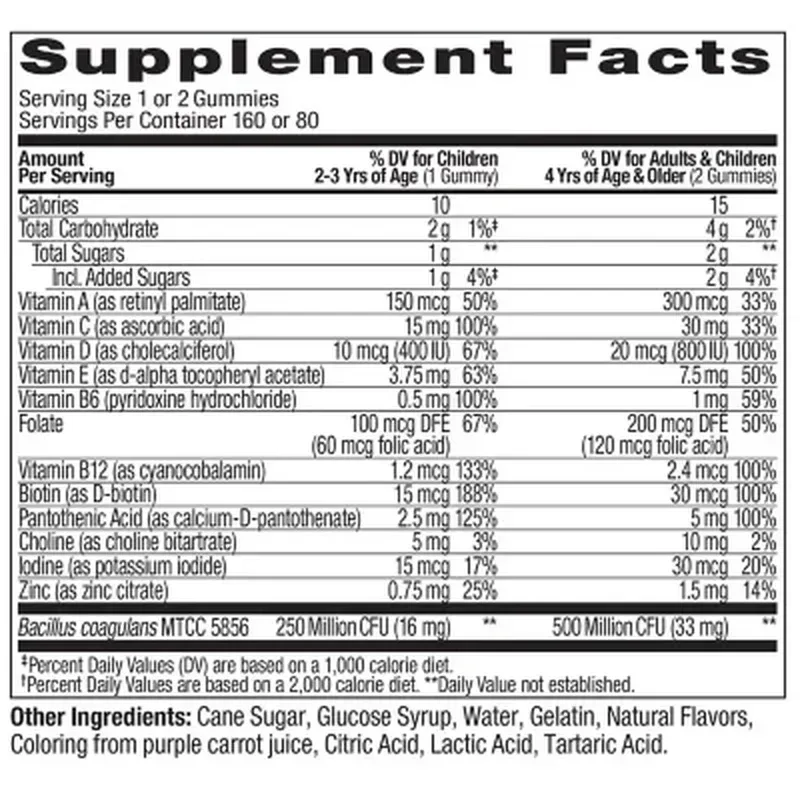 OLLY Kids Multivitamin + Probiotic Gummy, Berry (160 Ct.) - Image 3