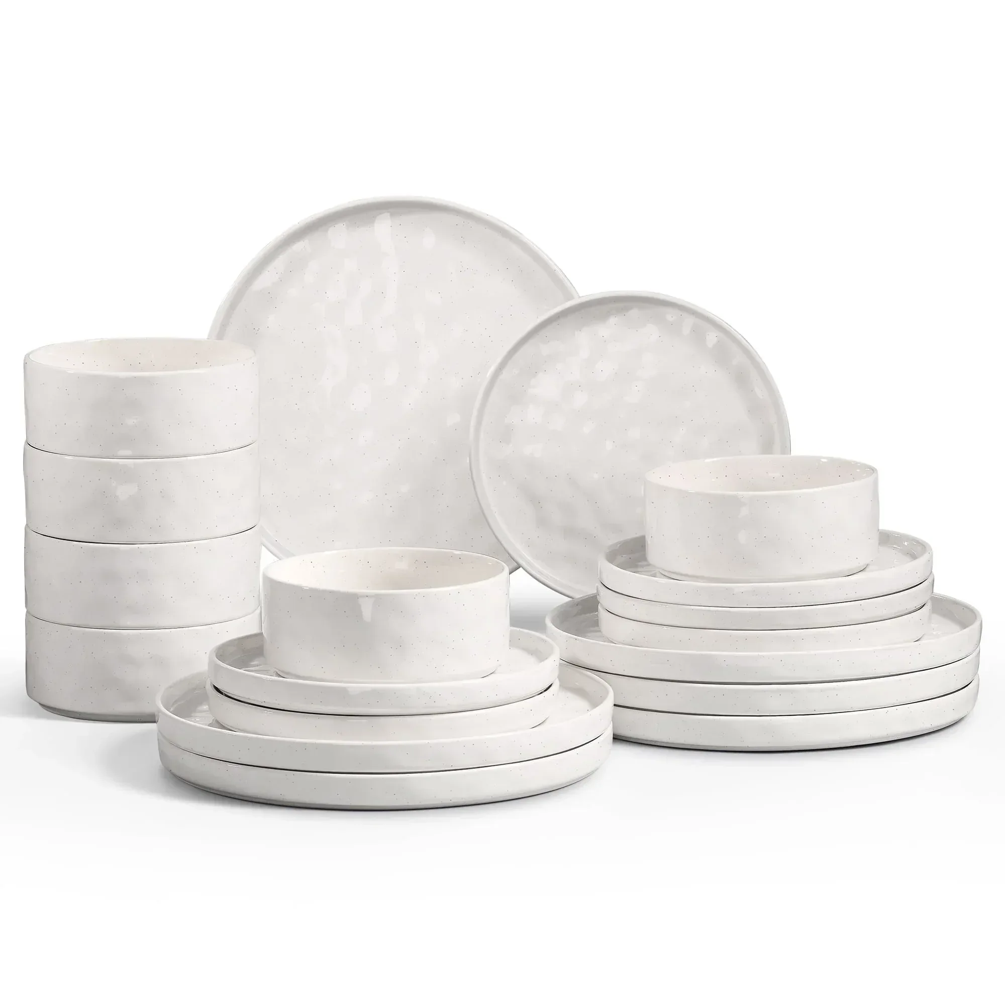 Onader Dinnerware Sets for 6, 18-Piece Plates and Bowls Set, Stoneware Dish Set for Kitchen, Ceramic Dinnerware for Home Restaurant, Chip and Scratch Resistant, Microwave and Dishwash, Reactive Green - Image 10