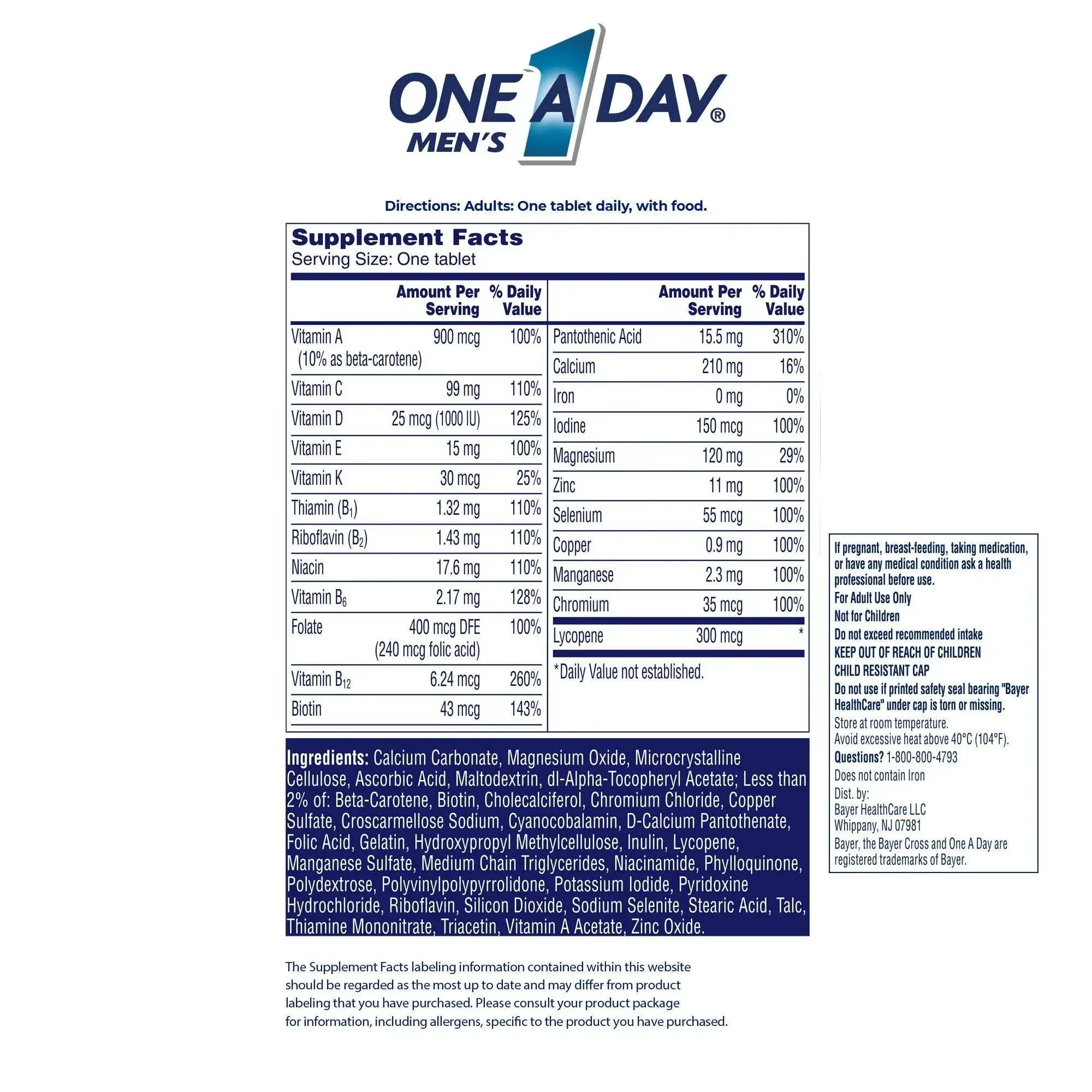 One A Day Men's Multivitamin, 300 Tablets - Image 2