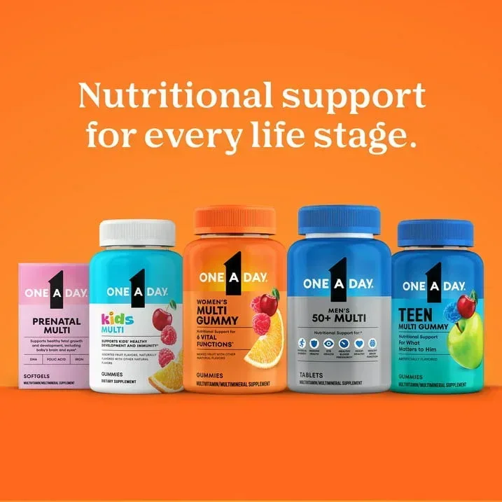 One A Day Womens Multivitamin Gummy with B Vitamins, Biotin, Skin Health Support 80 Count - Image 2