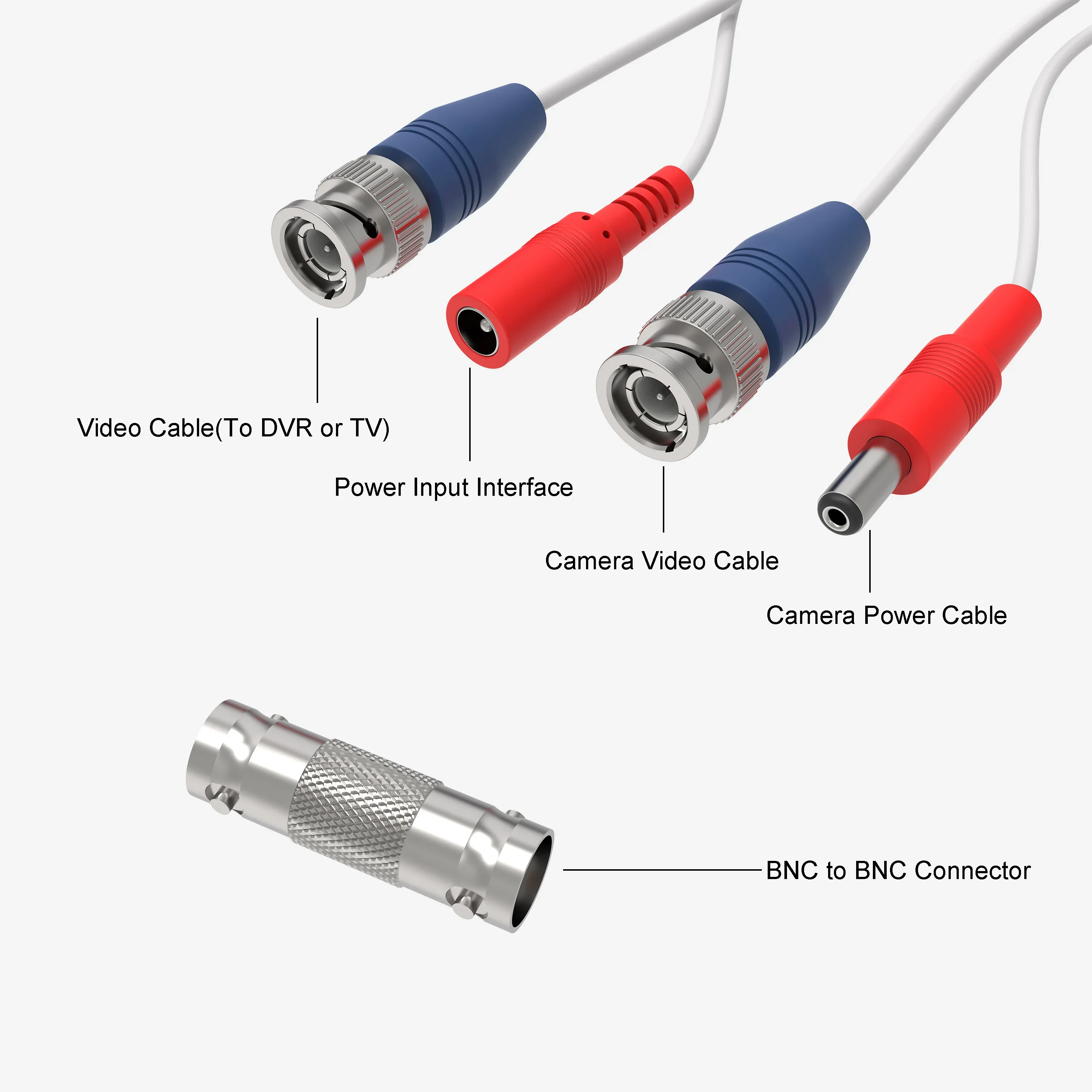 onn 100' BNC Security Cable, White - Image 5